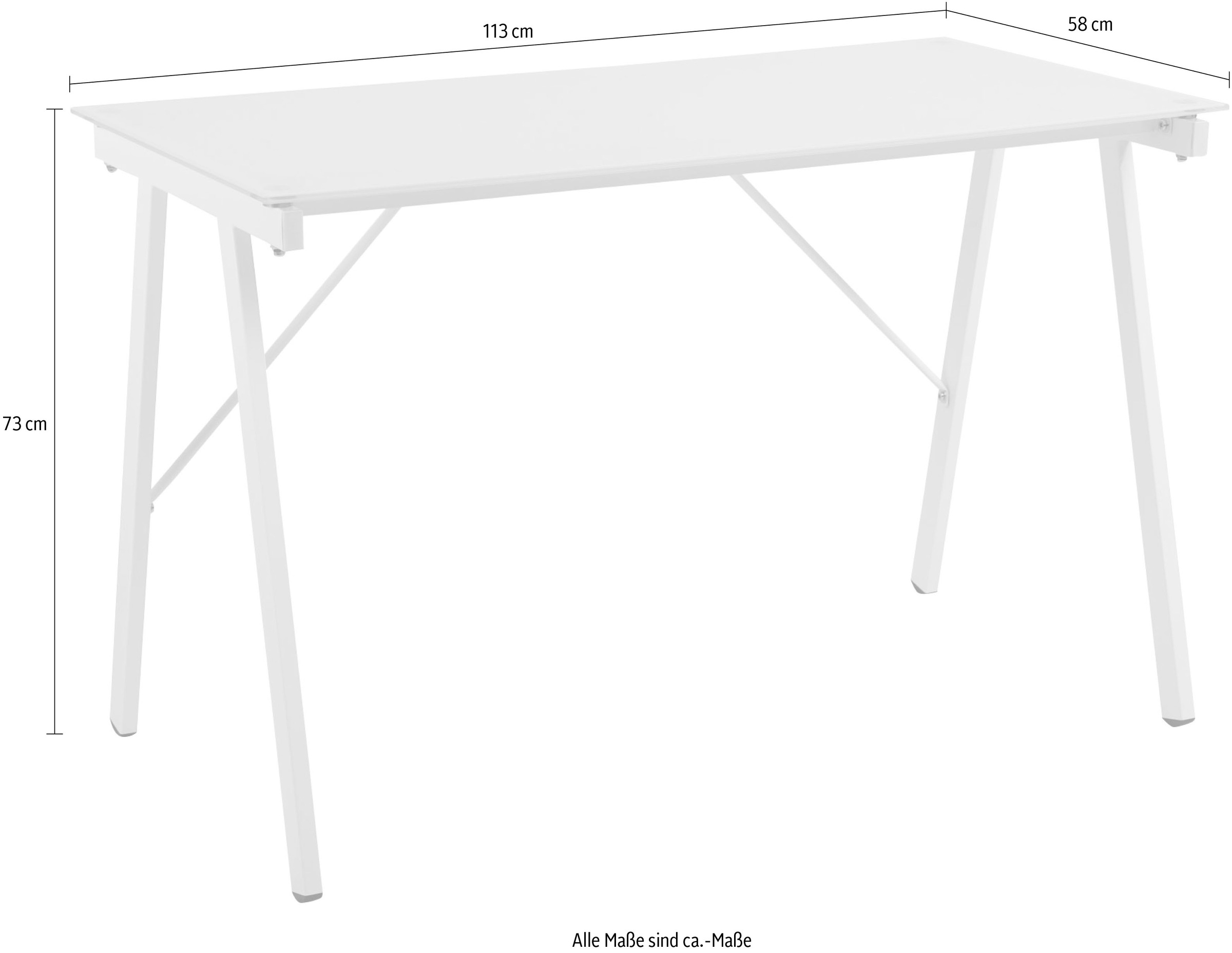 INOSIGN Schreibtisch »Tullia«, mit Platte aus Sicherheitsglas