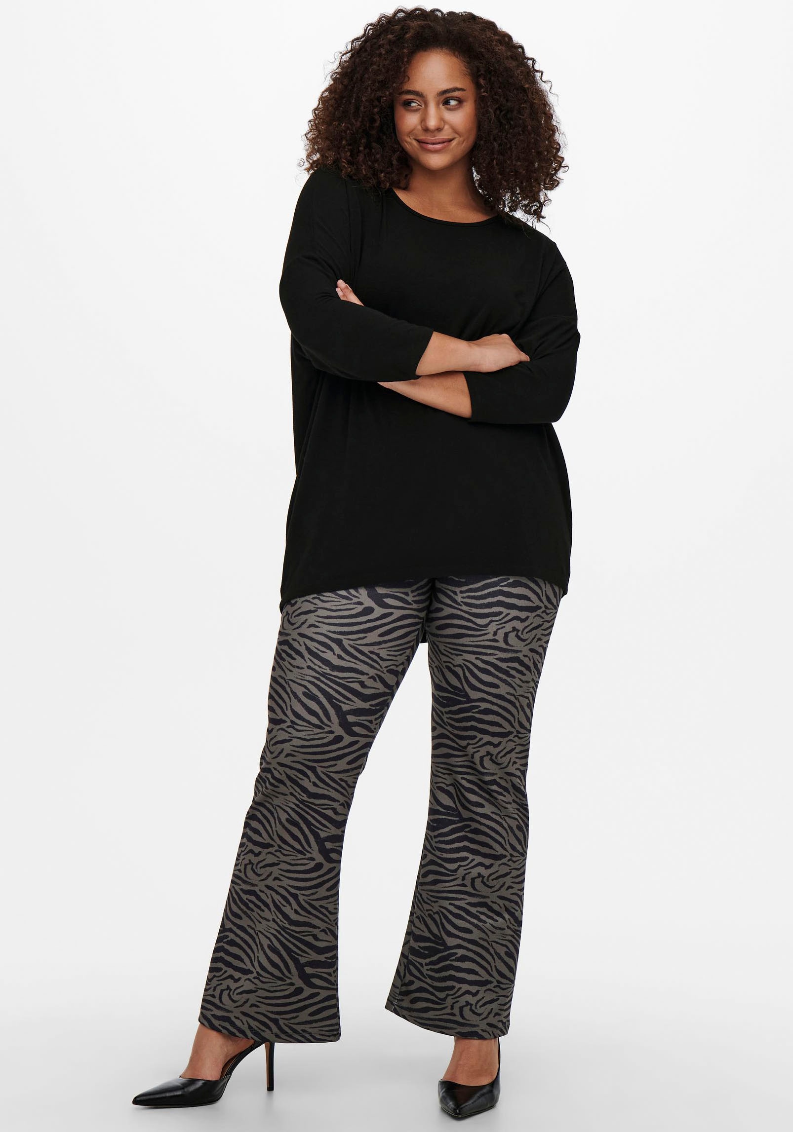 ONLY CARMAKOMA 3/4-Arm-Shirt »CARLAMOUR« aus weichem Materialmix