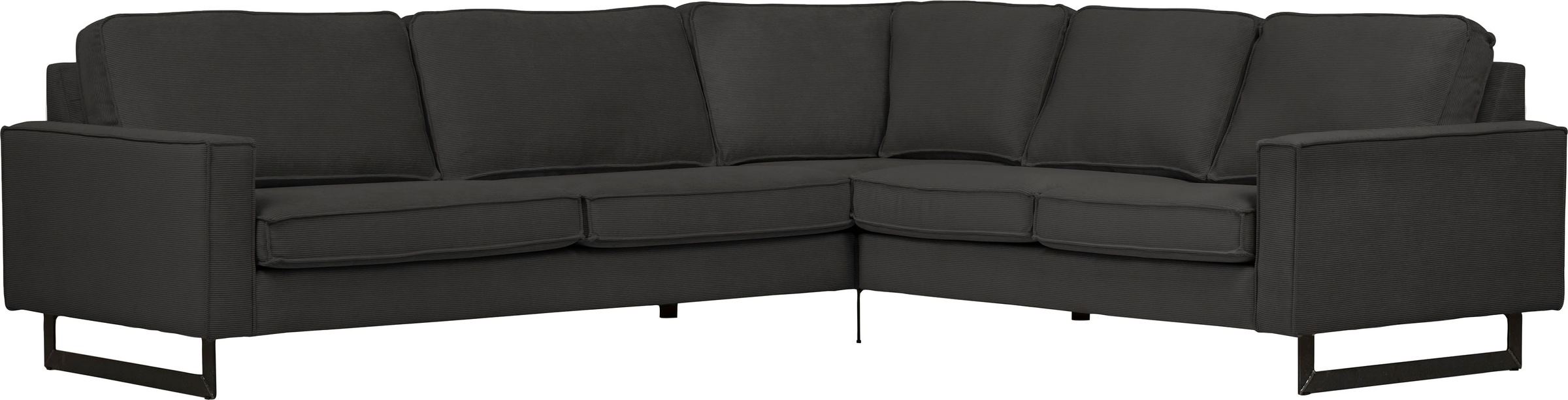 Home affaire Ecksofa »Pinto, XXL, 250/290 cm, langer Schenkel, Ottomane« Cord, Chenille, Lederoptik, mit Keder, Metallfüße, Wellenunterfederung