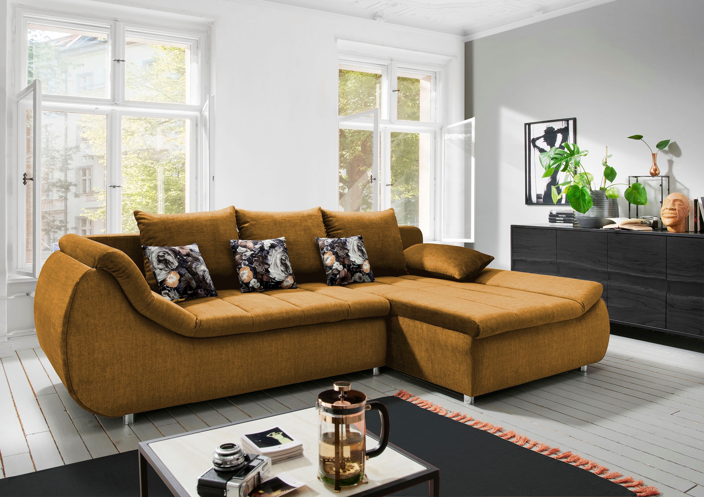 INOSIGN Ecksofa »Imola elegant und modern, aktuelle Steppung im Sitz, beque günstig online kaufen
