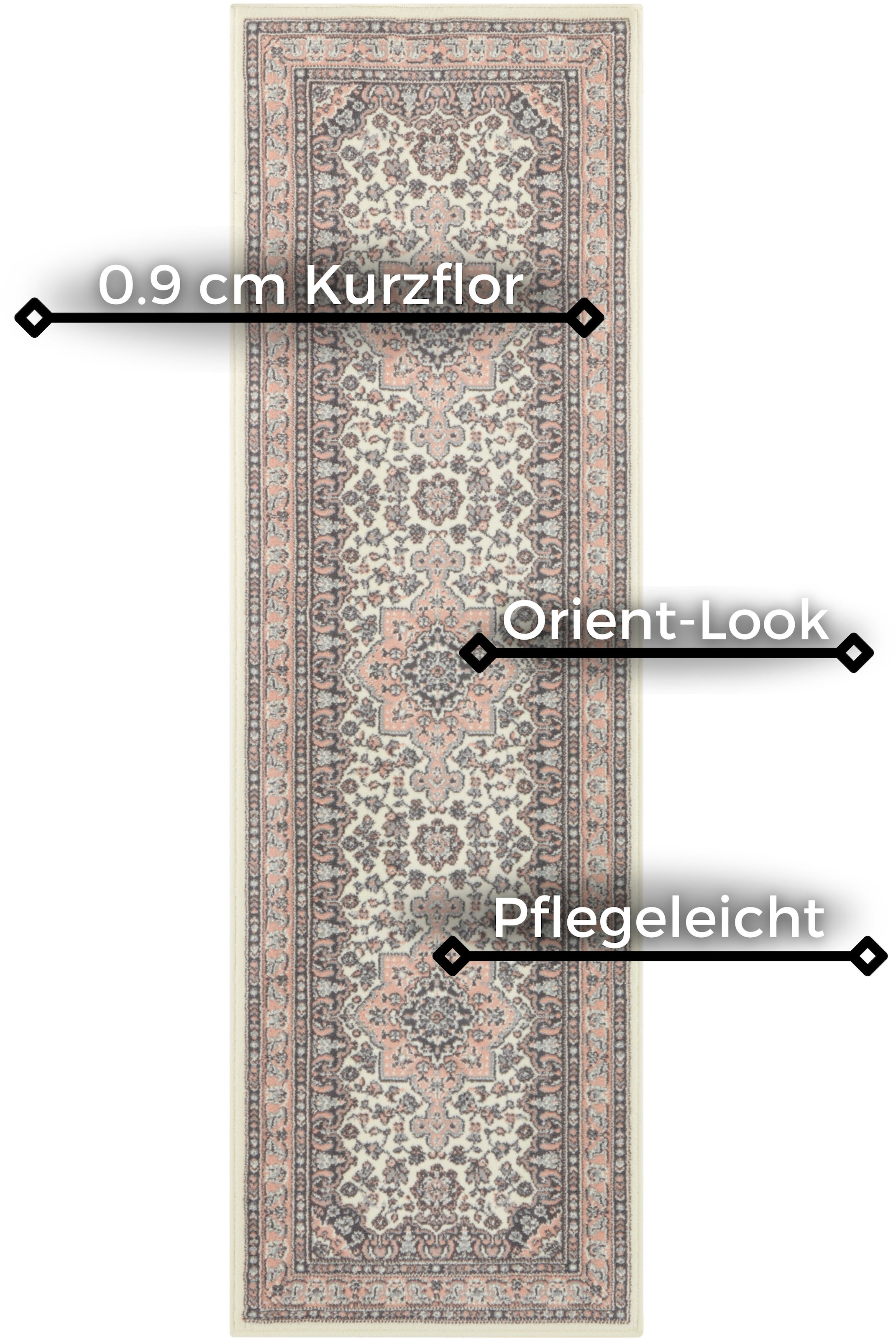 HANSE Home Teppich »Parun Täbriz«, rechteckig, 9 mm Höhe, Kurzflor, Orient, Läufer, Vintage, Esszimmer, Wohnzimmer, Flur