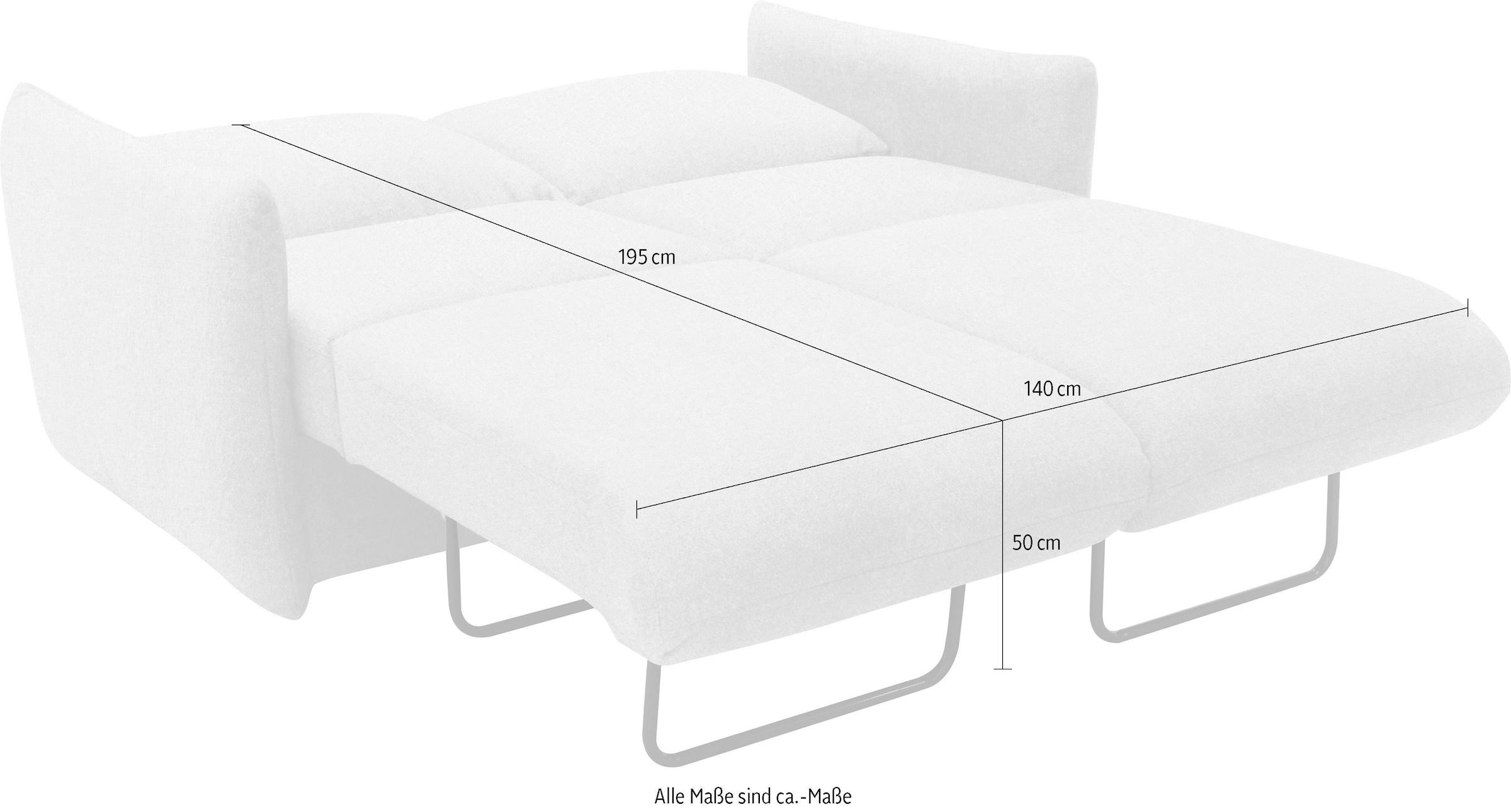DOMO collection Schlafsofa »700023 Schlaffunktion, Federkern, 2-Sitzer, stabile Liegefläche«, Sitzflächen einzeln ausklappbar zum Schlafen, Relaxen und Entspannen