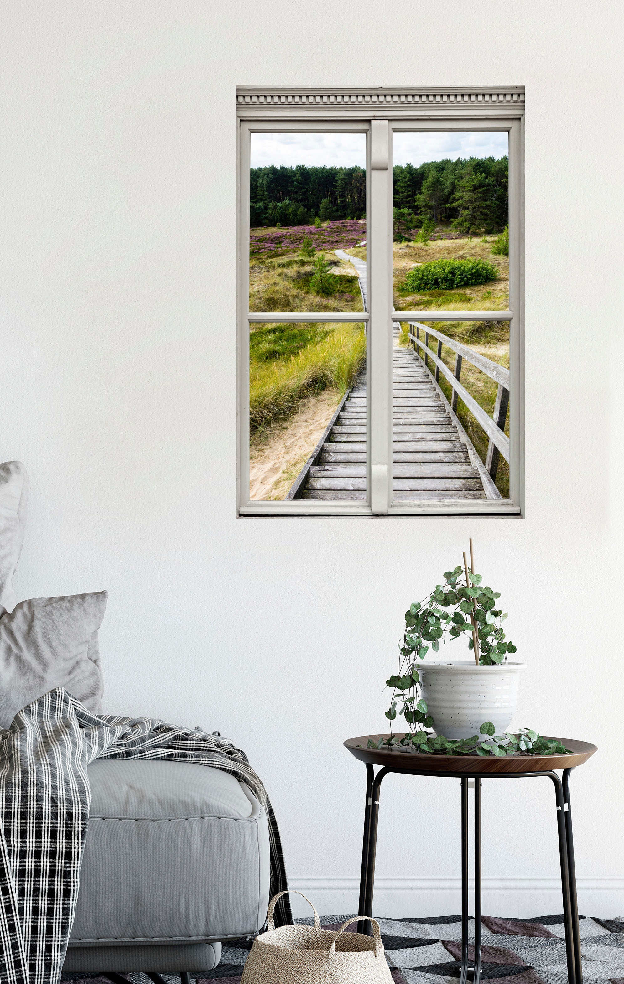queence Wandsticker »Treppe«, Wandsticker, Wandbild, selbstklebend, 3D, Fenster