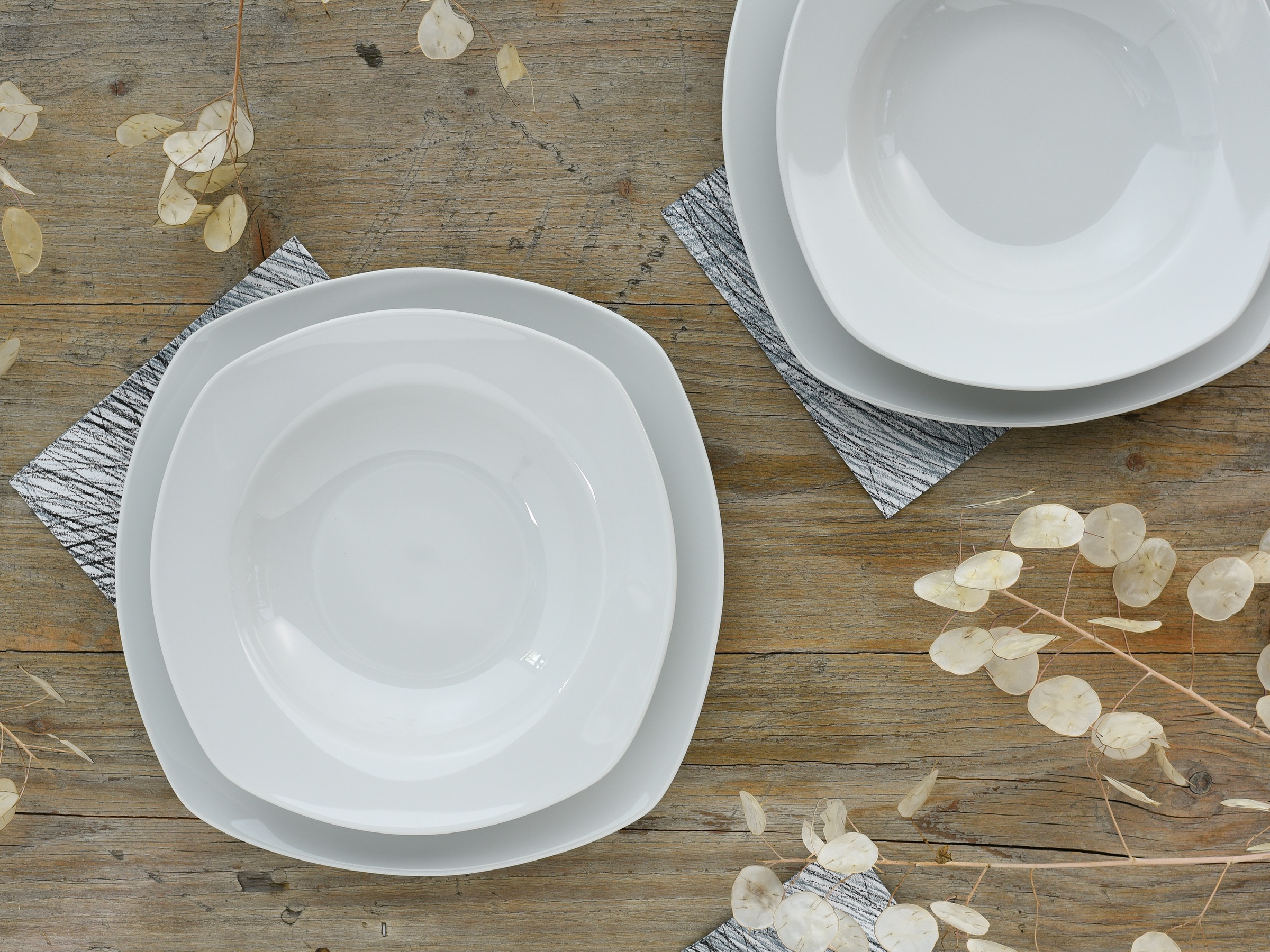 CreaTable Teller-Set »Amelie Weiß, Tellerset 18-tlg«, (Set, 18 tlg.), Daily Use, Zeitlos