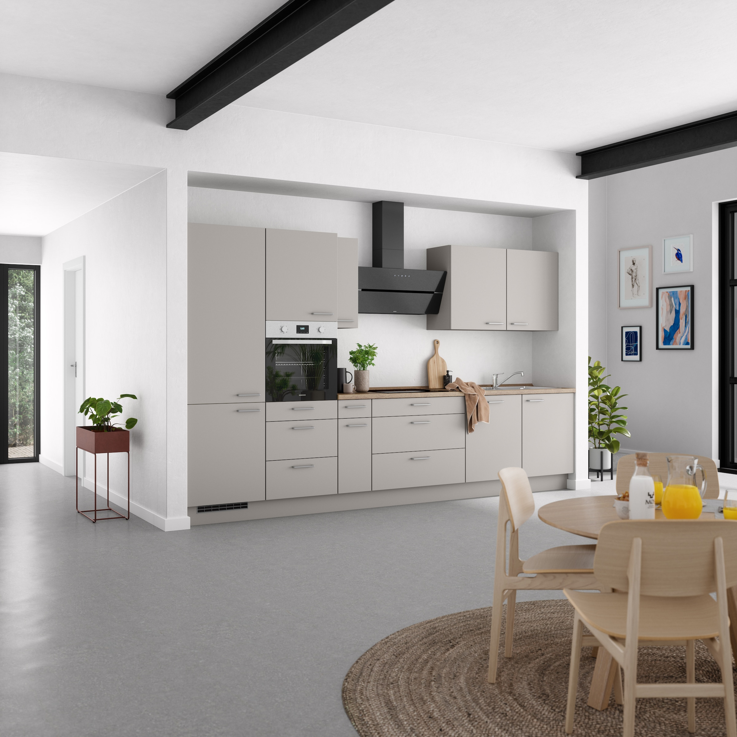 nobilia® Küchenzeile »"Touch II"«, vormontiert, Ausrichtung wählbar, Breite 360 cm, wahlw. mit E-Geräten