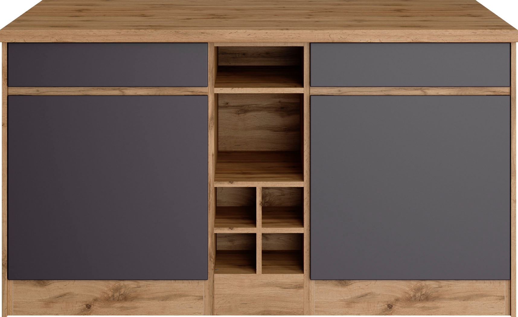 KOCHSTATION Kochinsel »KS-Riesa«, Breite 153 cm, Tiefe 100 cm, MDF-Fronten