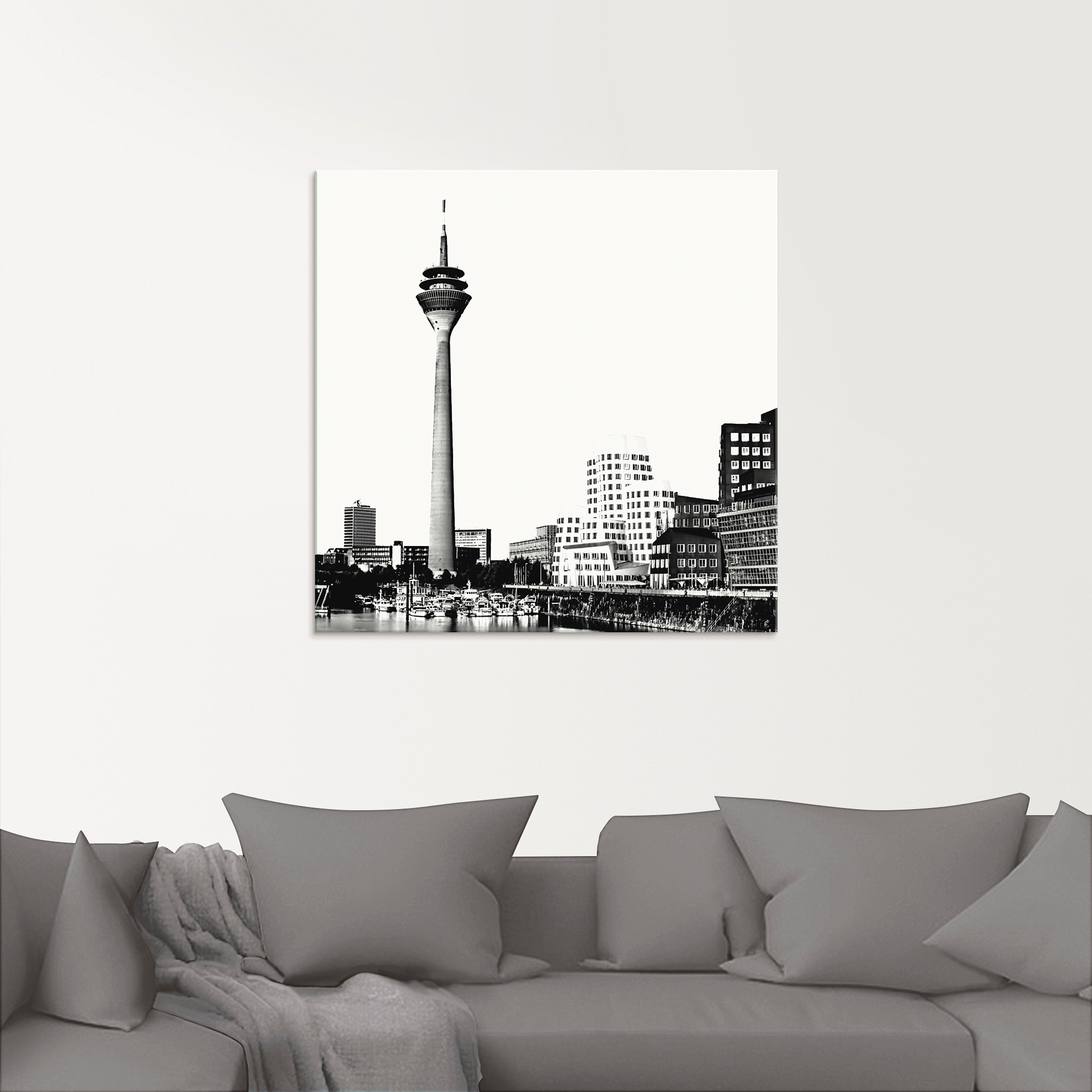Artland Glasbild »Düsseldorf Collage Skyline 15«, Deutschland, (1 St.), in verschiedenen Größen