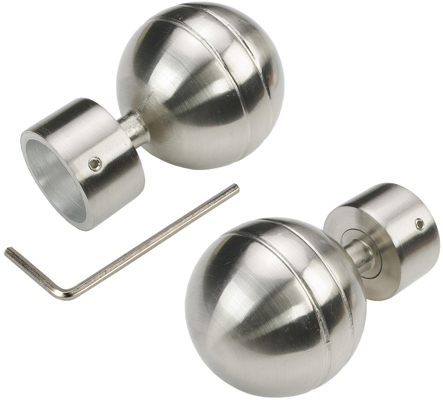 Liedeco Gardinenstange »CELKUGEL01SG2L«, 2 läufig-läufig, Fixmaß, 2-läufig im Fixmaß Ø 25/20 mm