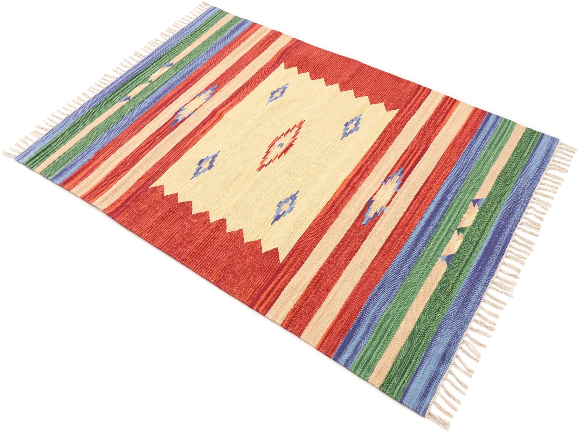 carpetfine Teppich »Kelim Mira«, rechteckig, 5 mm Höhe