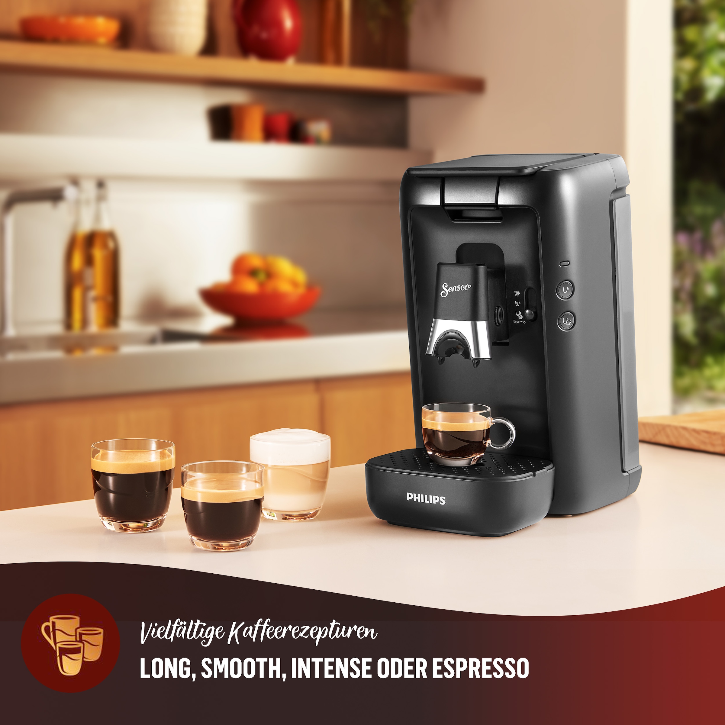 Philips Senseo Kaffeepadmaschine »Maestro CSA260/60, mit drei Kaffee-Einstellungen«, aus 80% rec. Plastik, Memo-Funktion, inkl. Gratis-Zugabe, Wert 14€ UVP