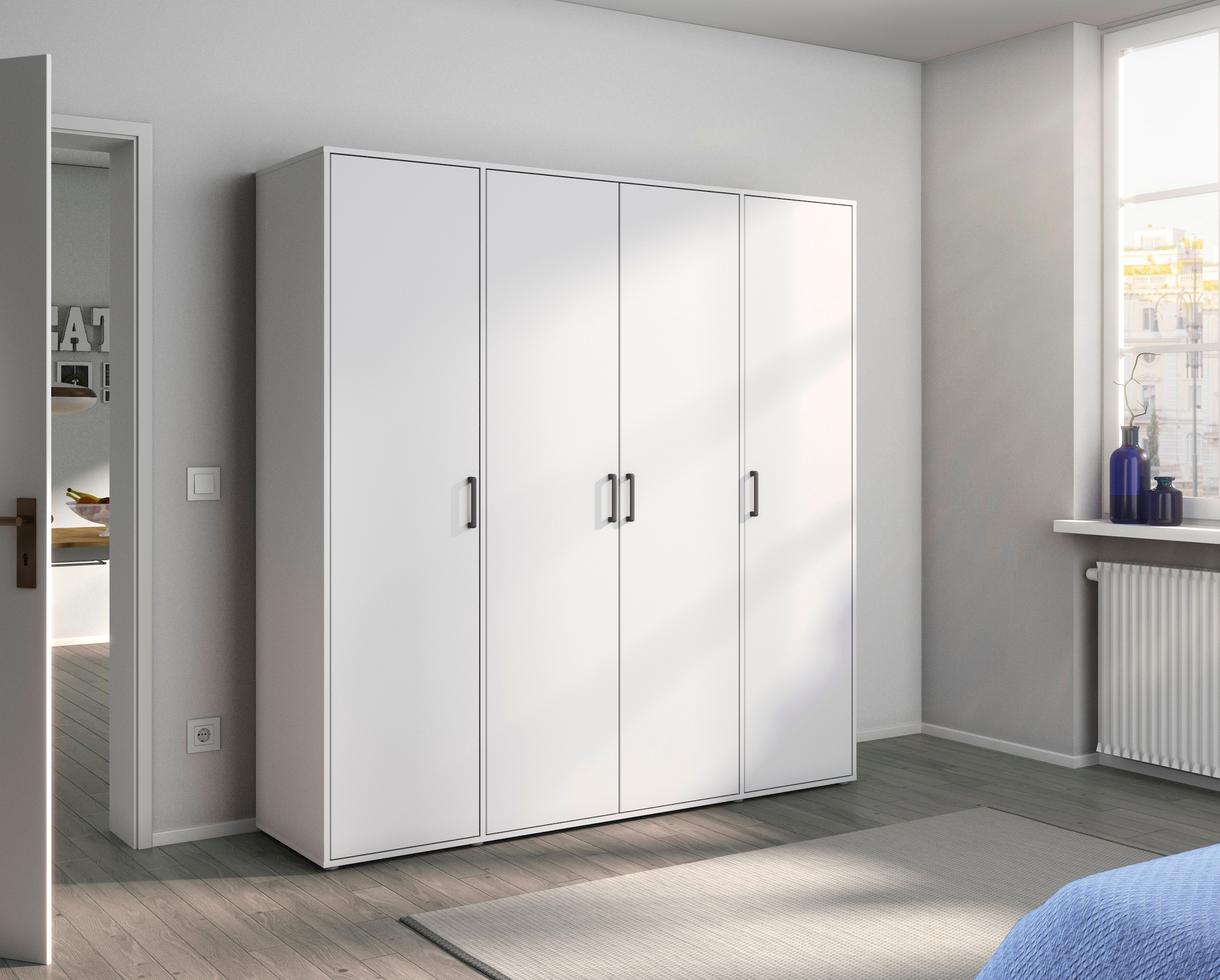 rauch Kleiderschrank »VOYAGER Otto´s Choice Garderobe Wäscheschrank TOPSELLER Schlafzimmer«, (in 3 verschiedenen Ausstattungen BASIC/CLASSIC/PREMIUM), Schrank mit modernen Griffen in viel Stauraum MADE IN GERMANY