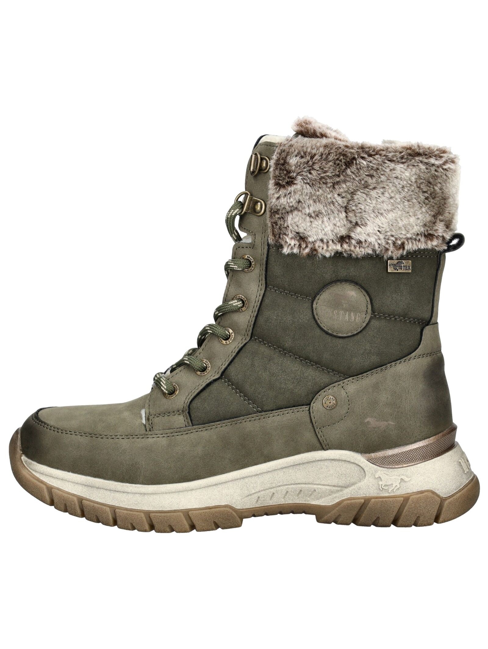 Mustang Shoes Schnürstiefelette »Mustang Shoes Stiefelette Lederimitat/Textil«