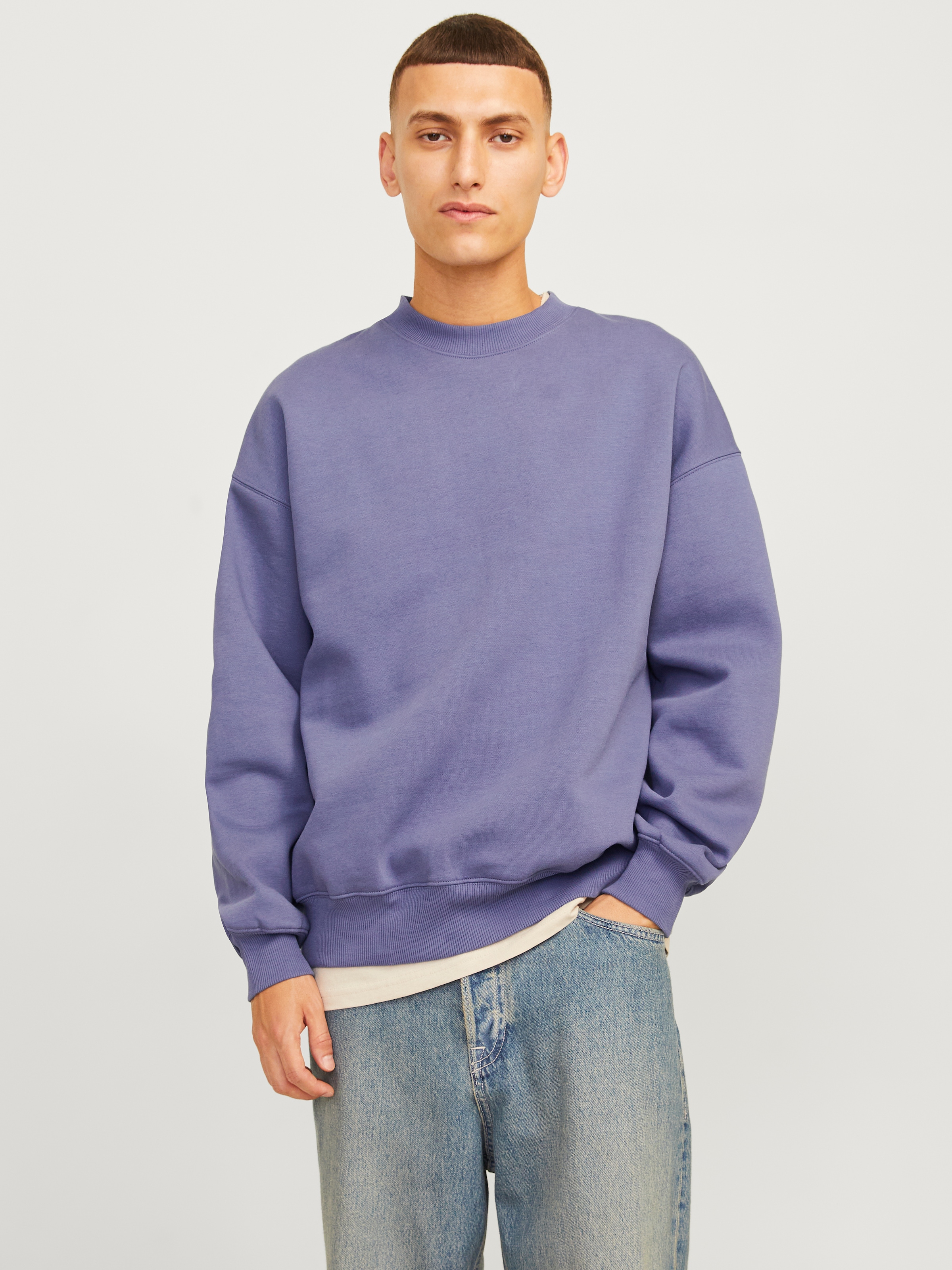 Jack & Jones Sweatshirt »JJEURBAN EDGE SWEAT CREW NECK NOOS«, mit Rippbündchen