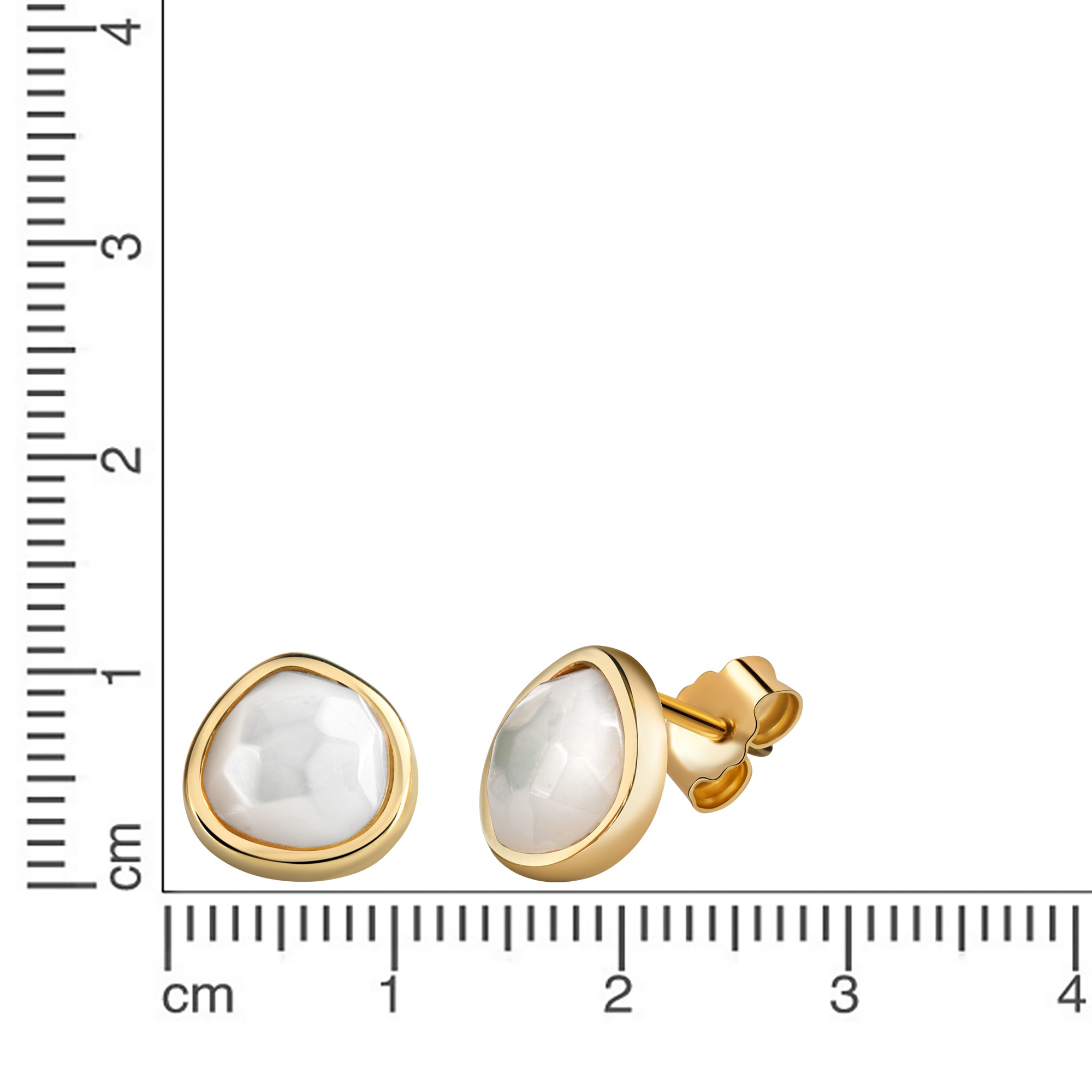 Zeeme Paar Ohrstecker »Silber 925 vergoldet mit weißem Perlmutt«