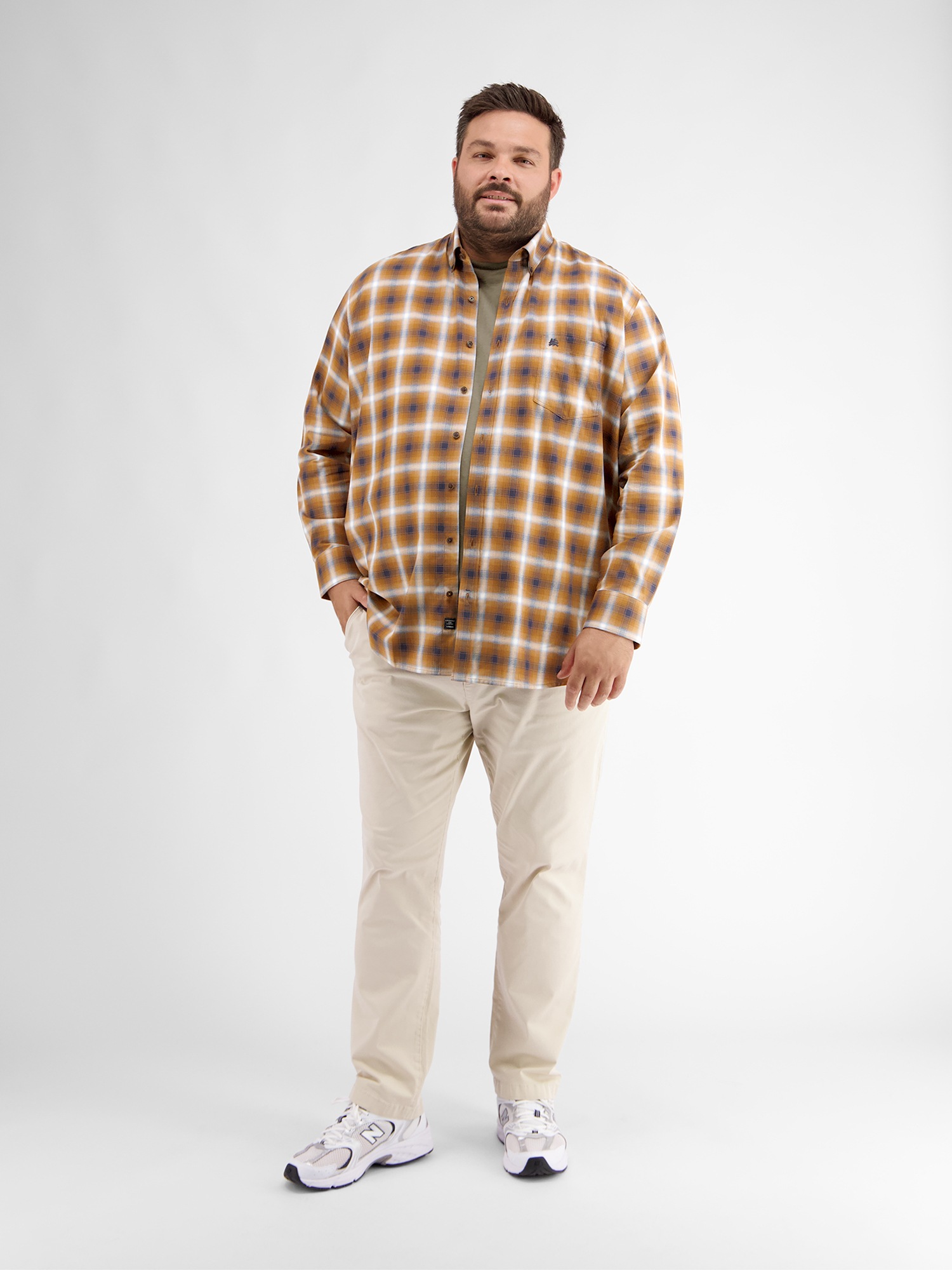 LERROS Karohemd »Karohemd mit Fischgratstruktur«