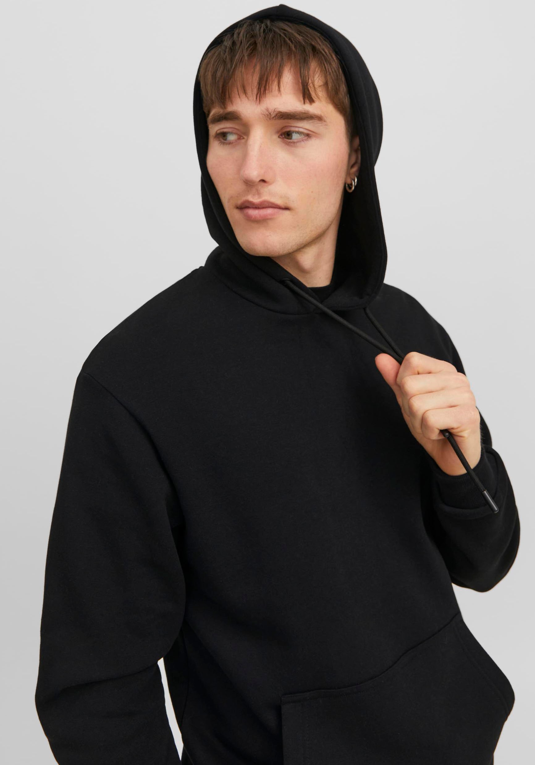 Jack & Jones Kapuzensweatshirt »JJEBRADLEY SWEAT HOOD NOOS«, Materialmix, relaxed fit
