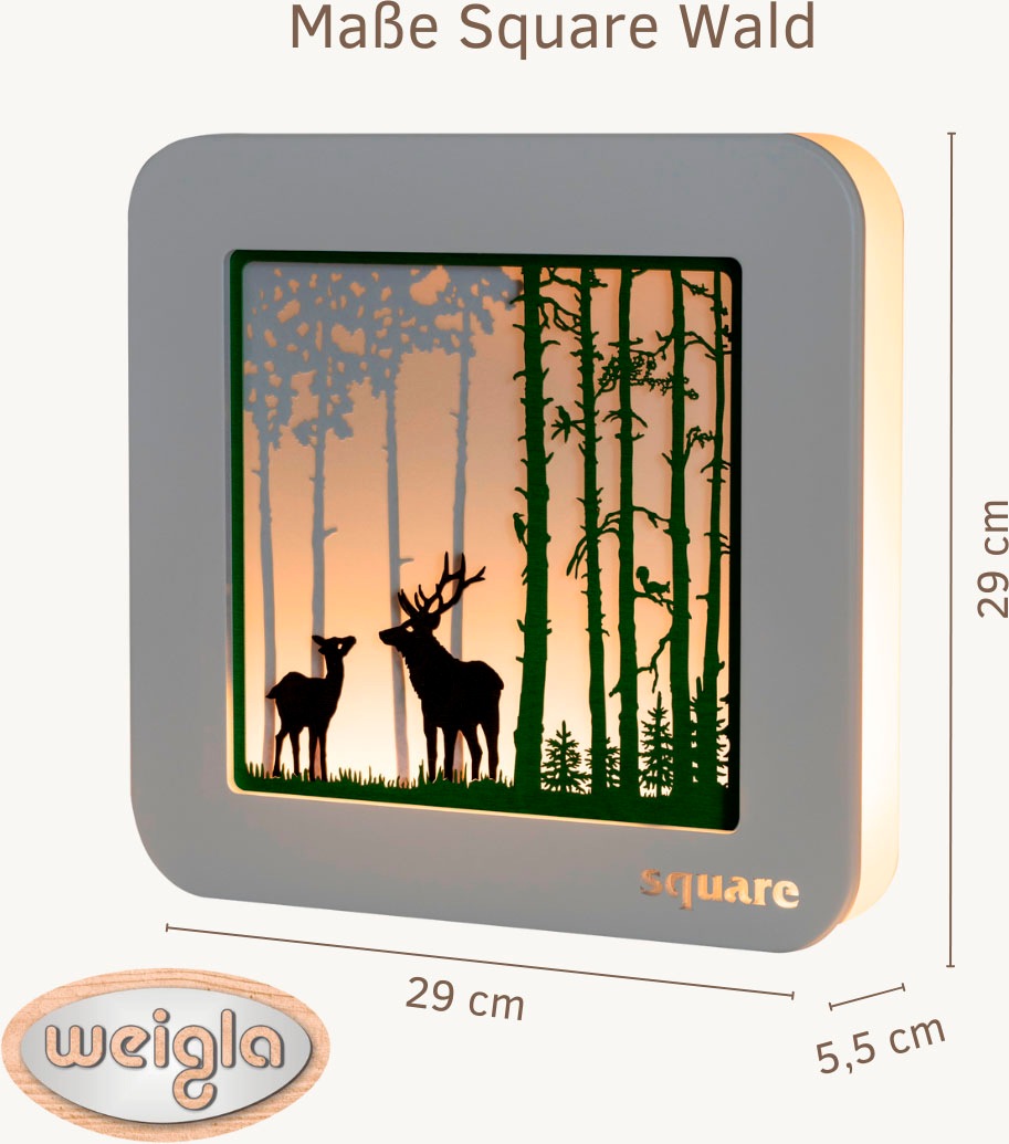 Weigla LED-Bild »Square Wandbild Wald, Herbstdeko, Batterie & Timer, WEIẞ-G günstig online kaufen