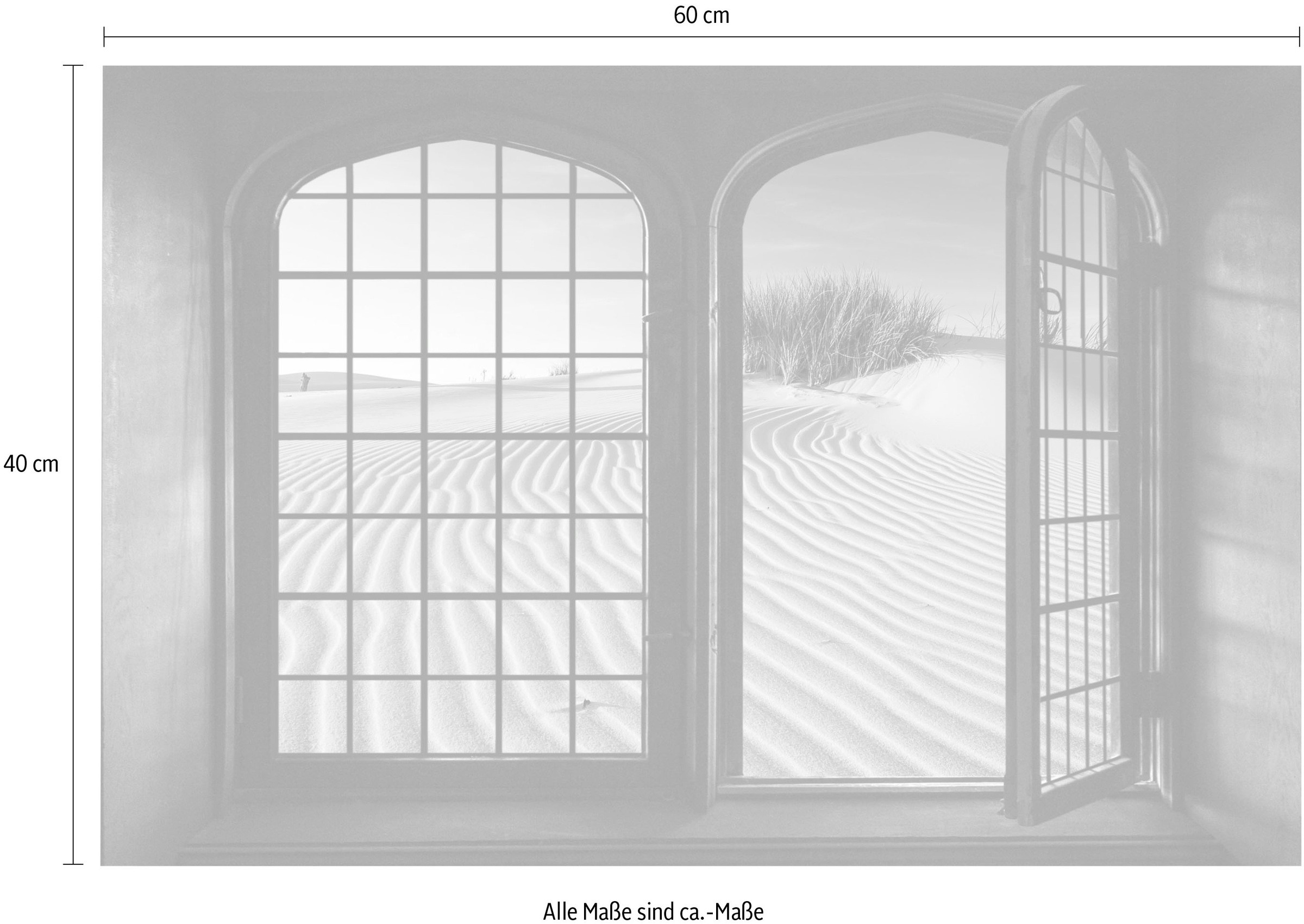 queence Wandsticker »Düne«, Wandsticker, Wandbild, selbstklebend, 3D, Fenster