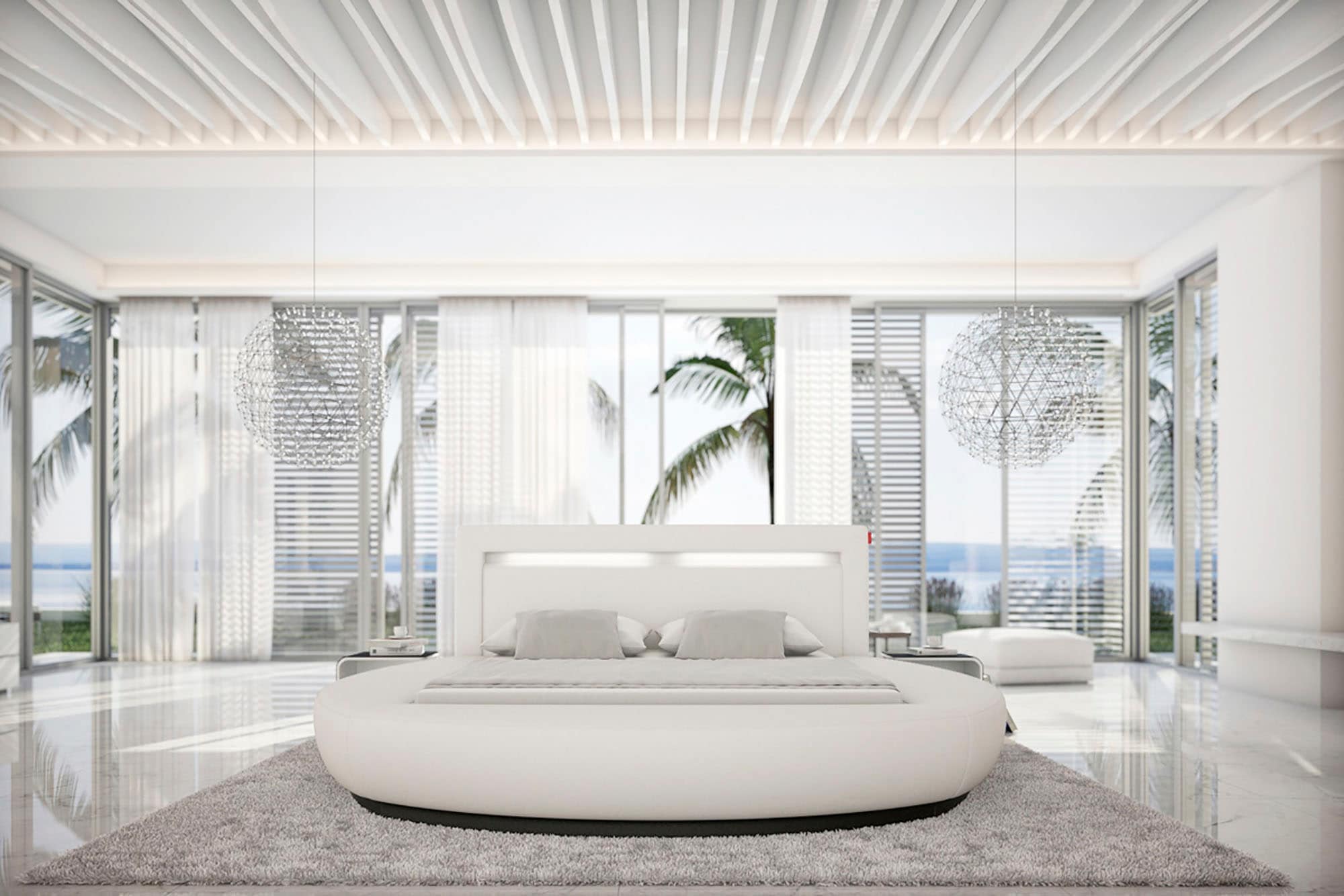 SalesFever Rundbett »Komfortables Polsterbett« Rundbett in Kunstleder: Desi günstig online kaufen