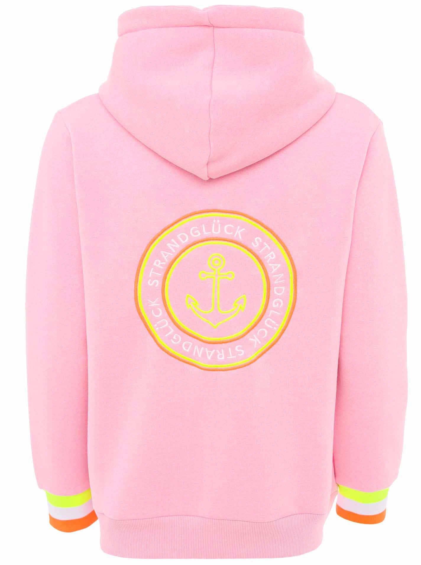 Zwillingsherz Kapuzensweatjacke, Regular-Fit, Kapuze, Langarm, Reißverschluss, Neon-Details