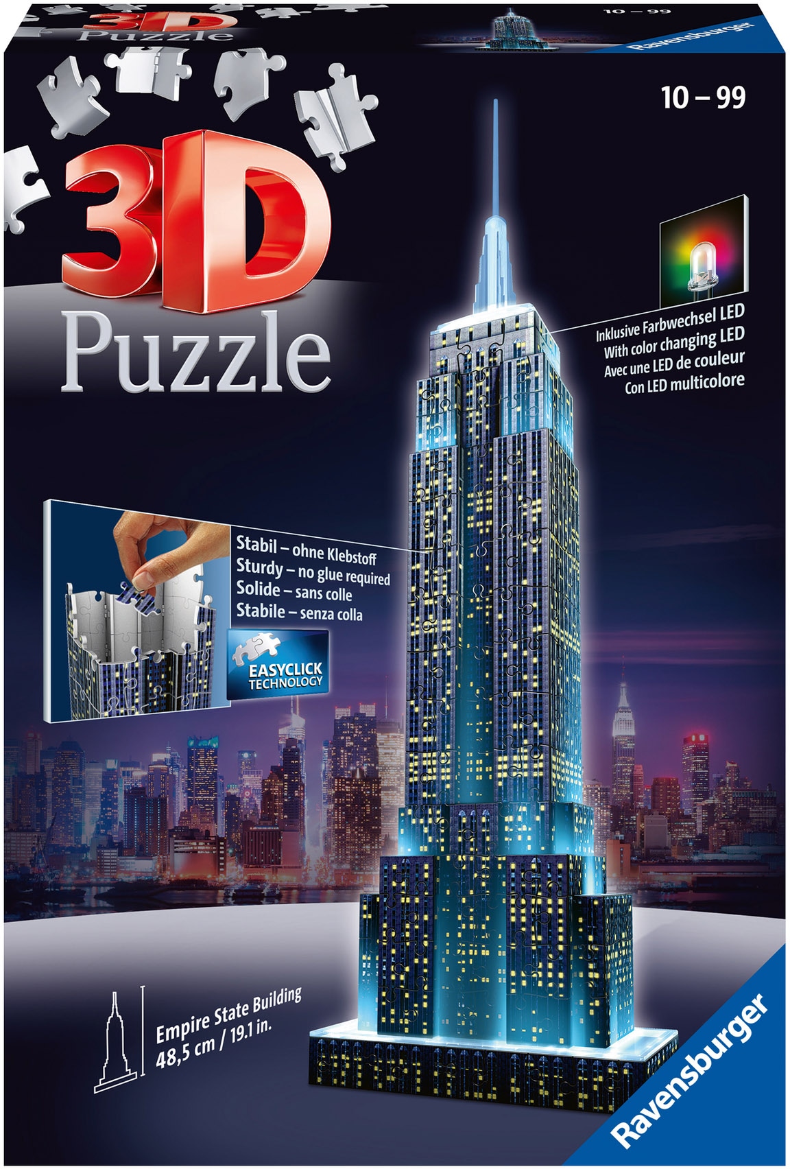 3D-Puzzle »Empire State Building bei Nacht«, mit Farbwechsel LEDs; Made in Europe,...