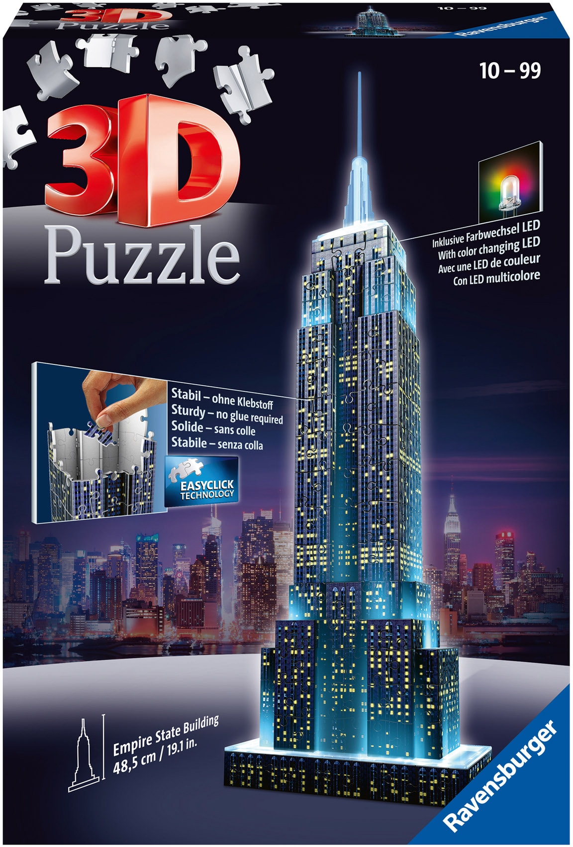 Ravensburger 3D-Puzzle »Empire State Building bei Nacht«, mit Farbwechsel LEDs; Made in Europe