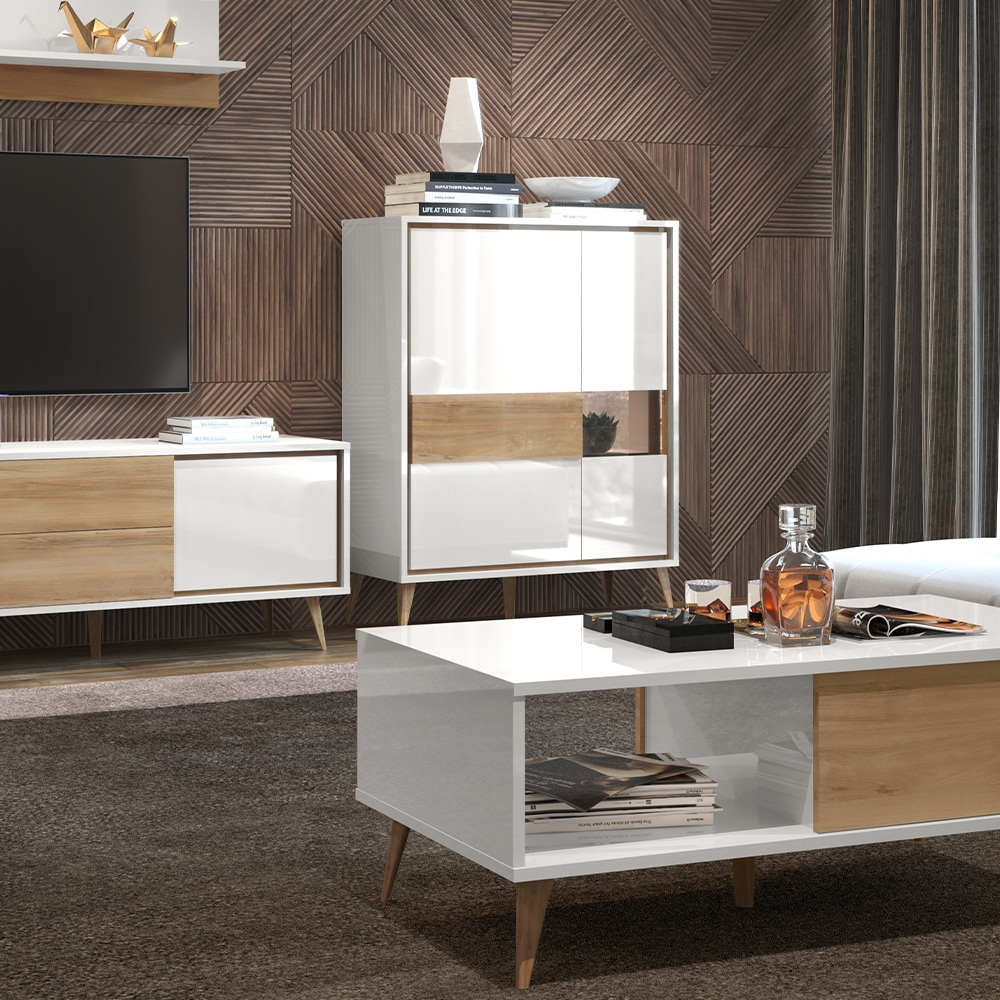 Home affaire Highboard »Vida«, UV lackiert, hochglänzend, Soft-Close und Push-to-open Funktion