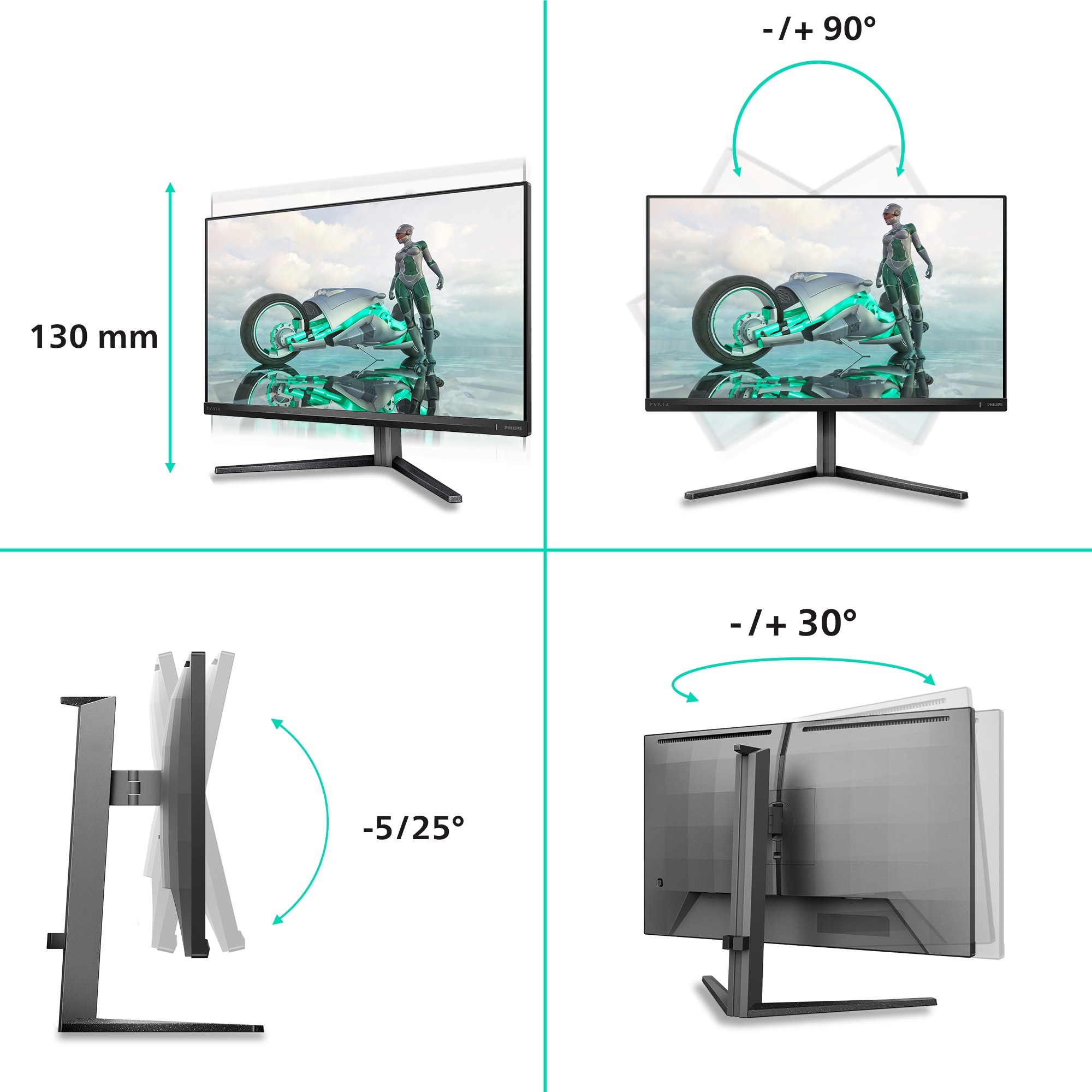 Philips Gaming-LED-Monitor »27M2N3800A«, 68,5 cm/27 Zoll, 3840 x 2160 px, 4K Ultra HD, 1 ms Reaktionszeit, 160 Hz, Dual Frame, Pivot, Drehbar, Neigbar, Höhenverstellbar, Lautsprecher