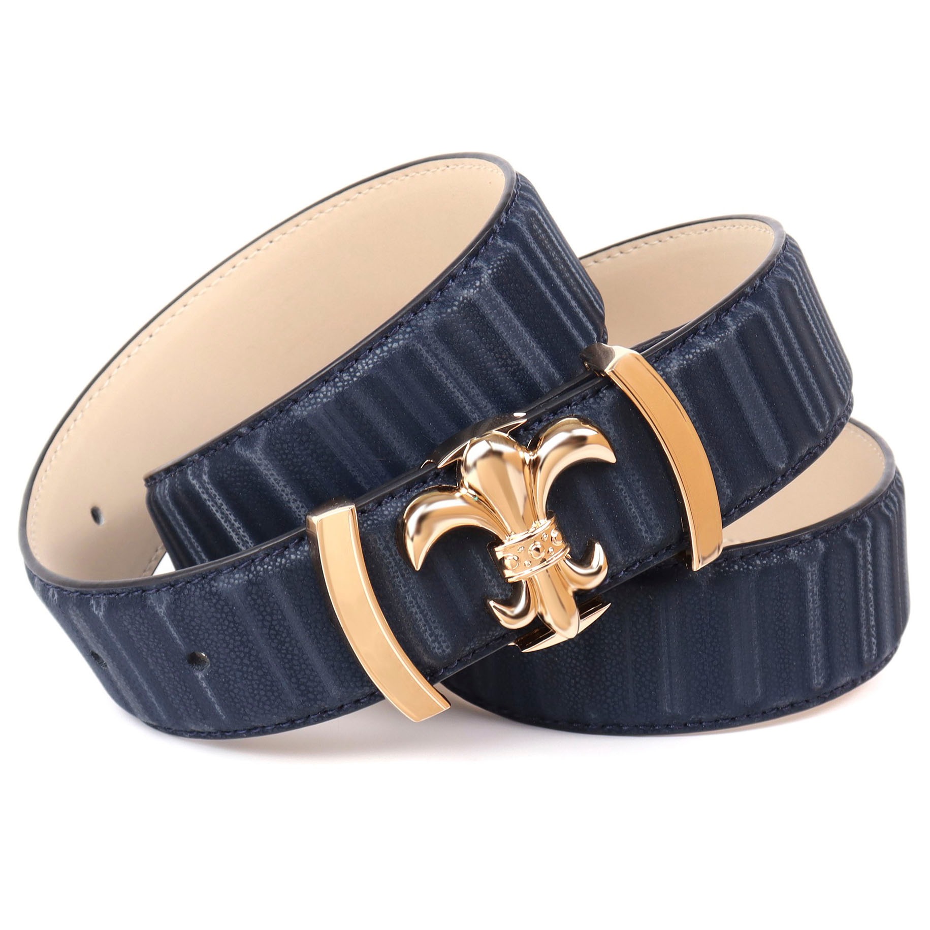 Anthoni Crown Ledergürtel, mit filigraner goldfarbener Koppel-Schließe  jetzt bestellen | Anzuggürtel