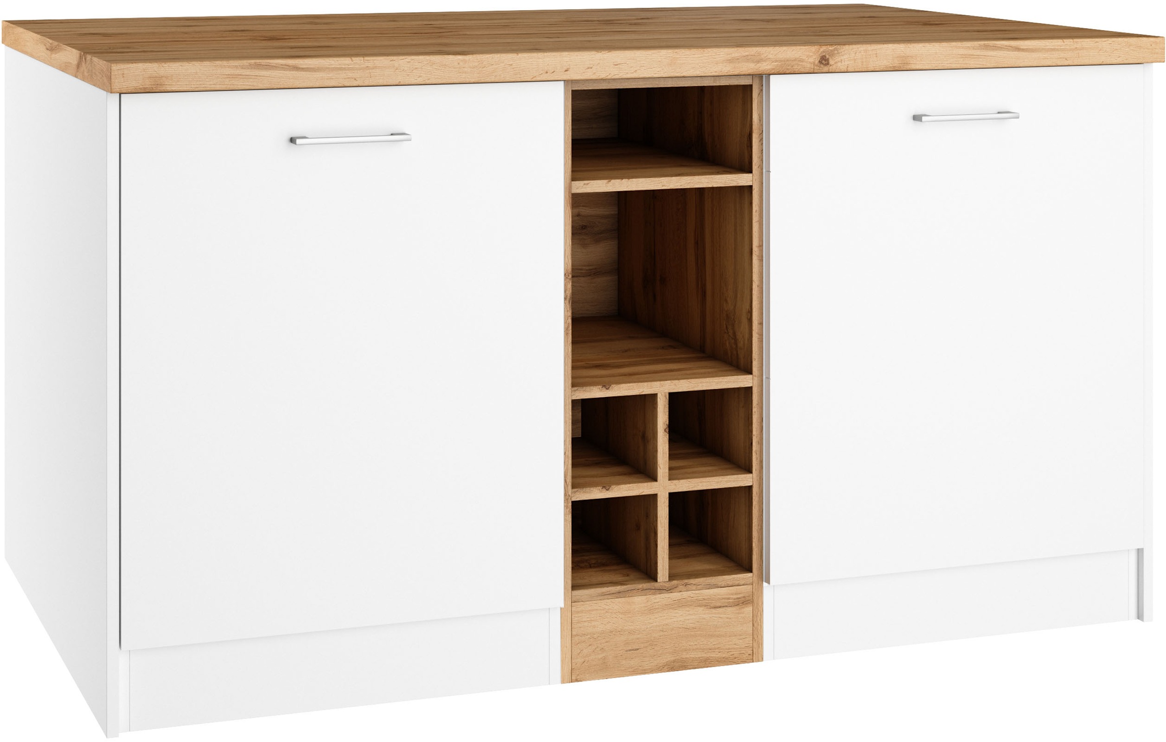 KOCHSTATION Kücheninsel »KS-Milan« Stellmaß 153/100 cm, viel Stauraum, Lebe günstig online kaufen