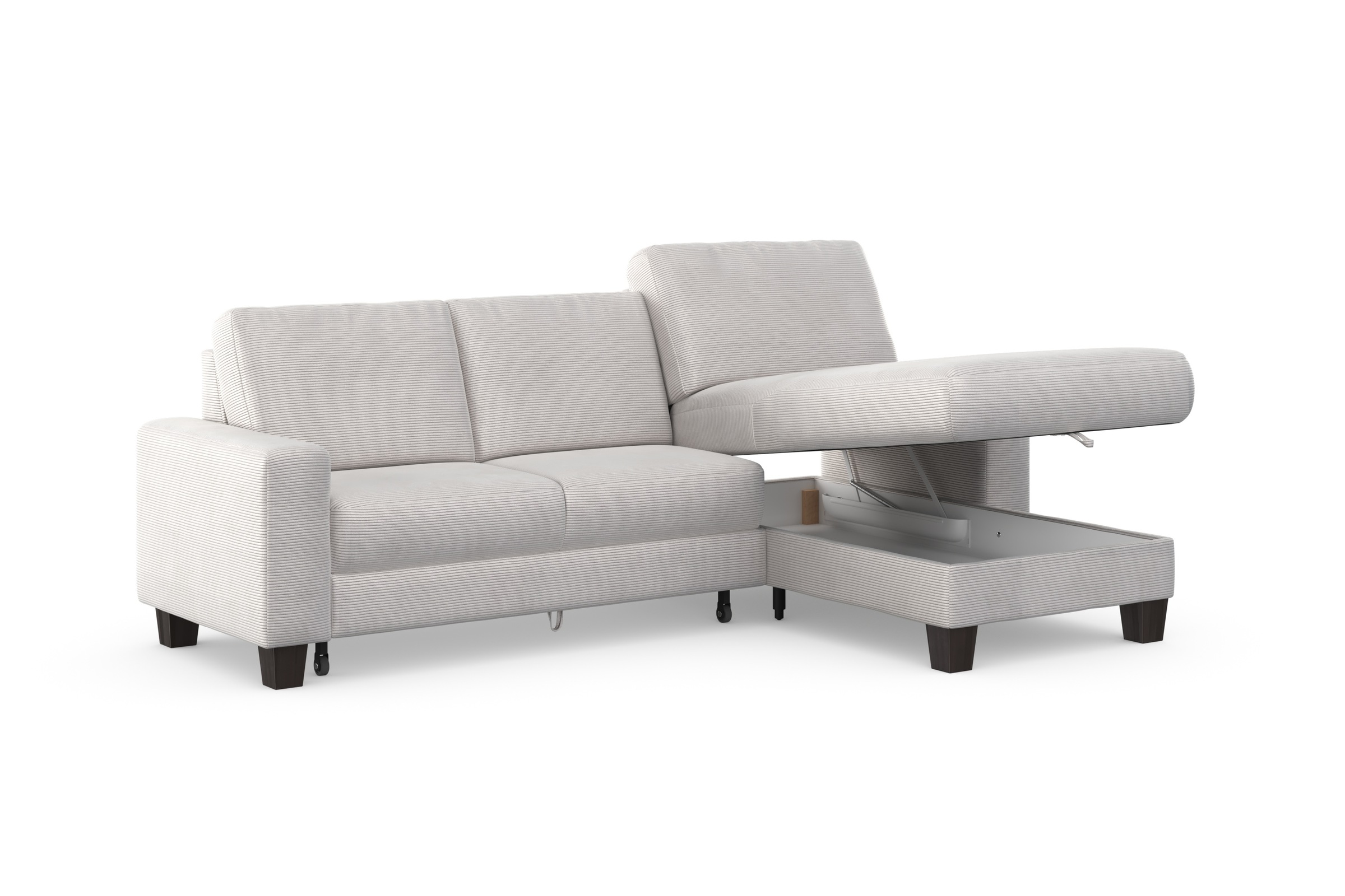 Home affaire Ecksofa »Summer L-Form«, mit Recamiere, mit oder ohne Bettfunktion und Bettkasten, Cord-Bezug