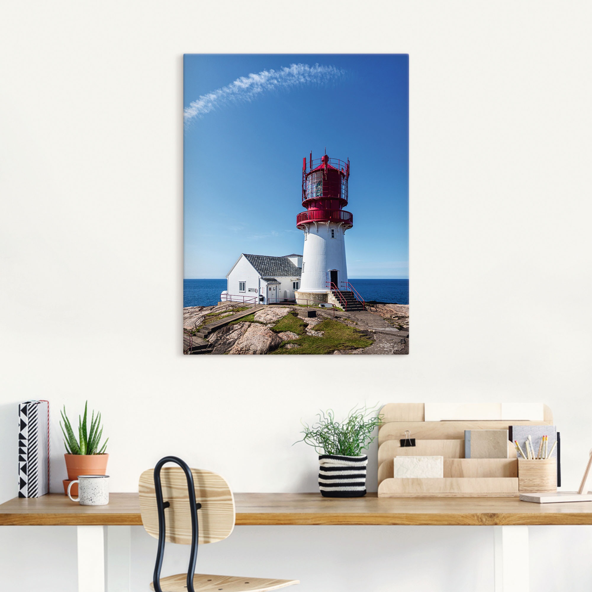 Artland Wandbild »Leuchtturm Lindesnes Fyr in Norwegen«, Gebäude, (1 St.), als Alubild, Leinwandbild, Wandaufkleber oder Poster in versch. Größen