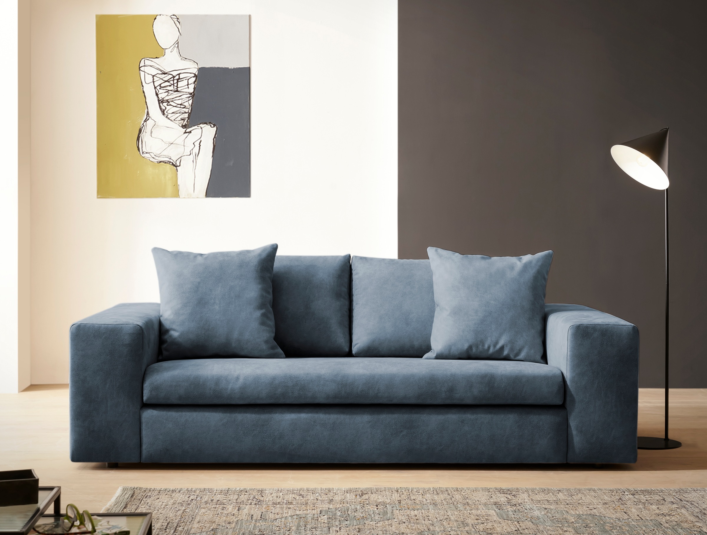 Home affaire 2-Sitzer »SLEETLAND XXL in Samtvelours oder Vintage-Leder-Opti günstig online kaufen