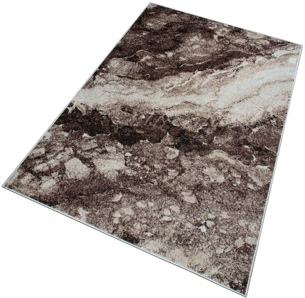 my home Teppich »Sonnenhang«, rechteckig, 9 mm Höhe, mit besonders weichem Flor, Kurzflor, modernes Marmor Design