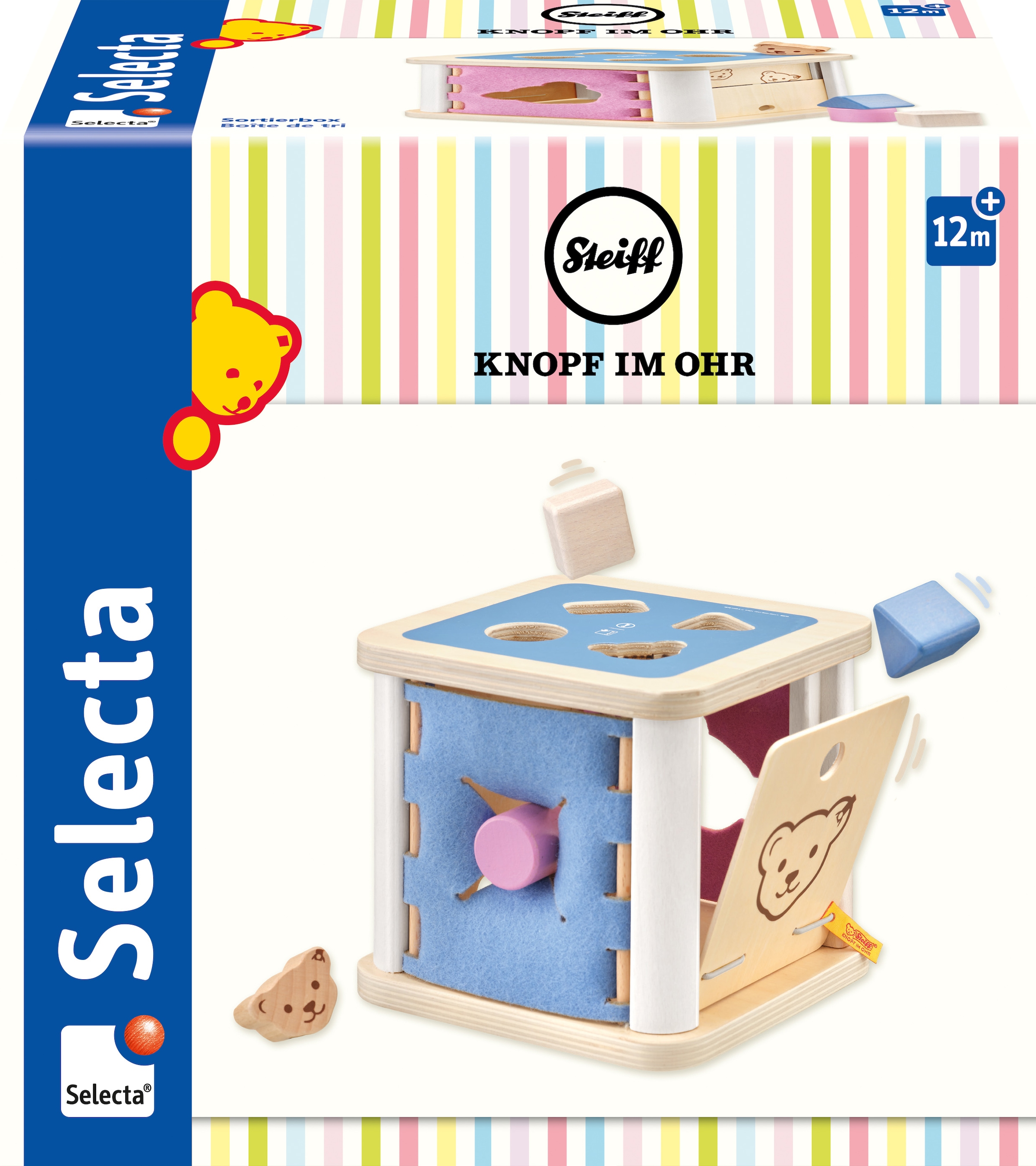 Selecta Steckspielzeug »Steiff by Selecta®, Sortierbox, 16 cm«
