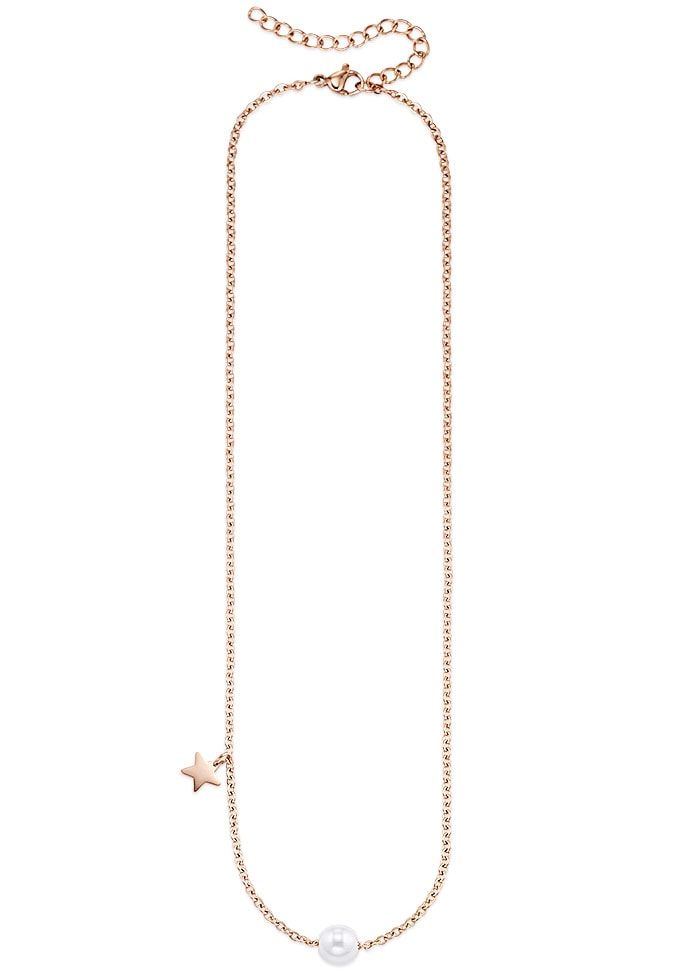 Bruno Banani Y-Kette »Schmuck Geschenk Halskette Y-Kette Perle+Stern«, mit Perle (synth.)