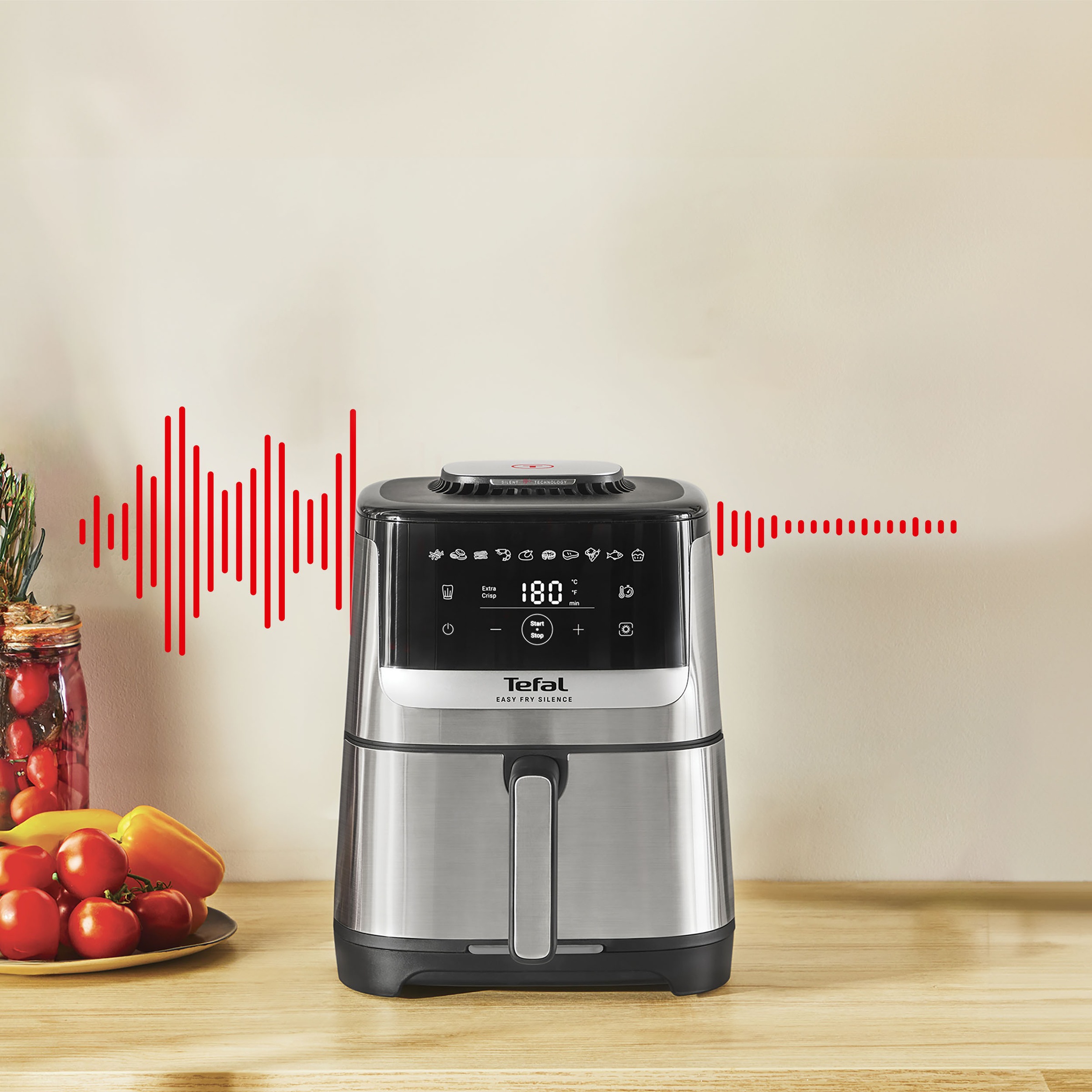 Tefal Heißluftfritteuse »EY552D Easy Fry Silence Deluxe«, 1670 W