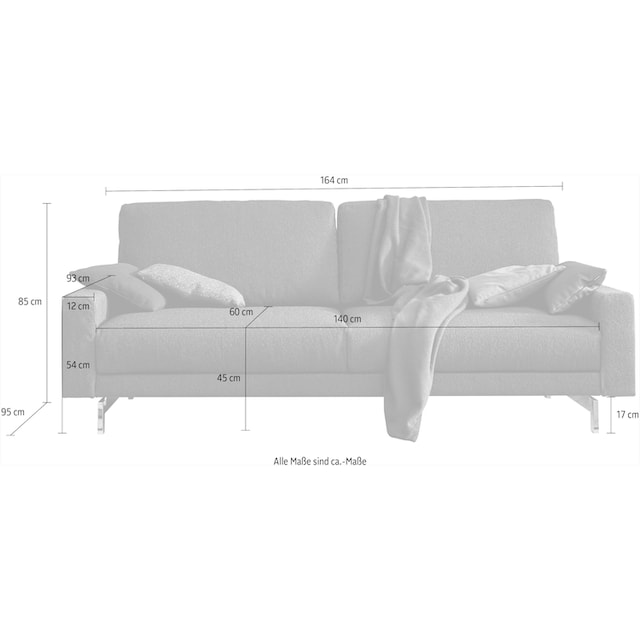 hülsta sofa 2-Sitzer »hs.450«, Armlehne niedrig, Fuß chromfarben glänzend, Breite  164 cm auf Raten kaufen
