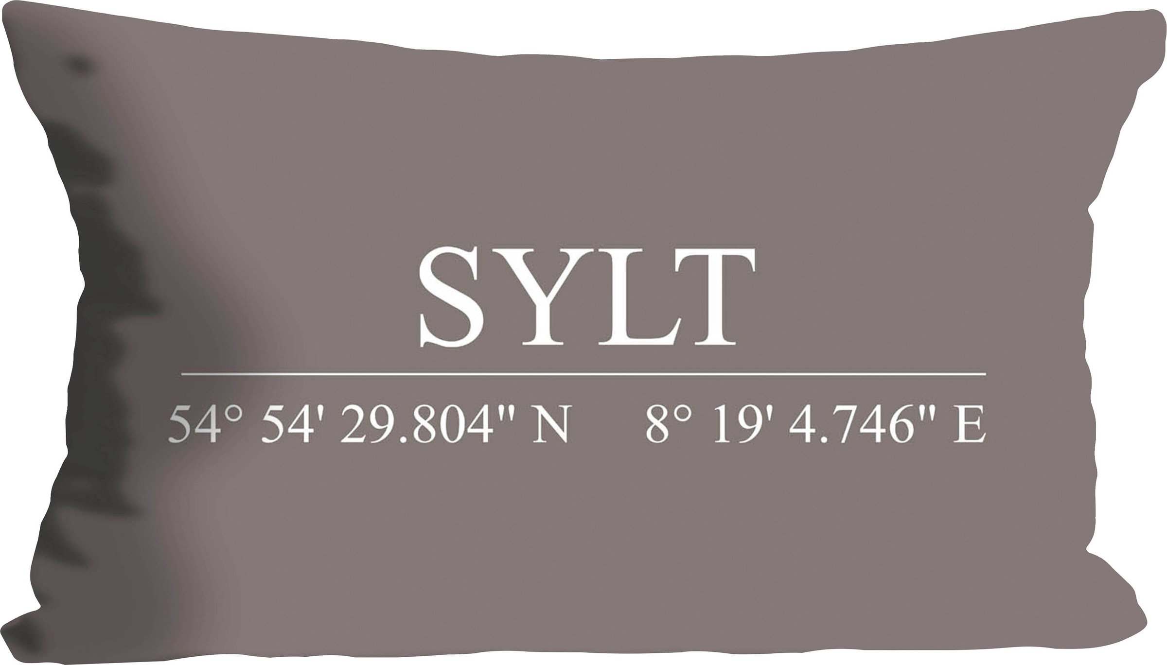 queence Dekokissen »Sylt«, Kissenhülle,Sylt Schriftzug,Sylt,Koordinaten,Nor günstig online kaufen