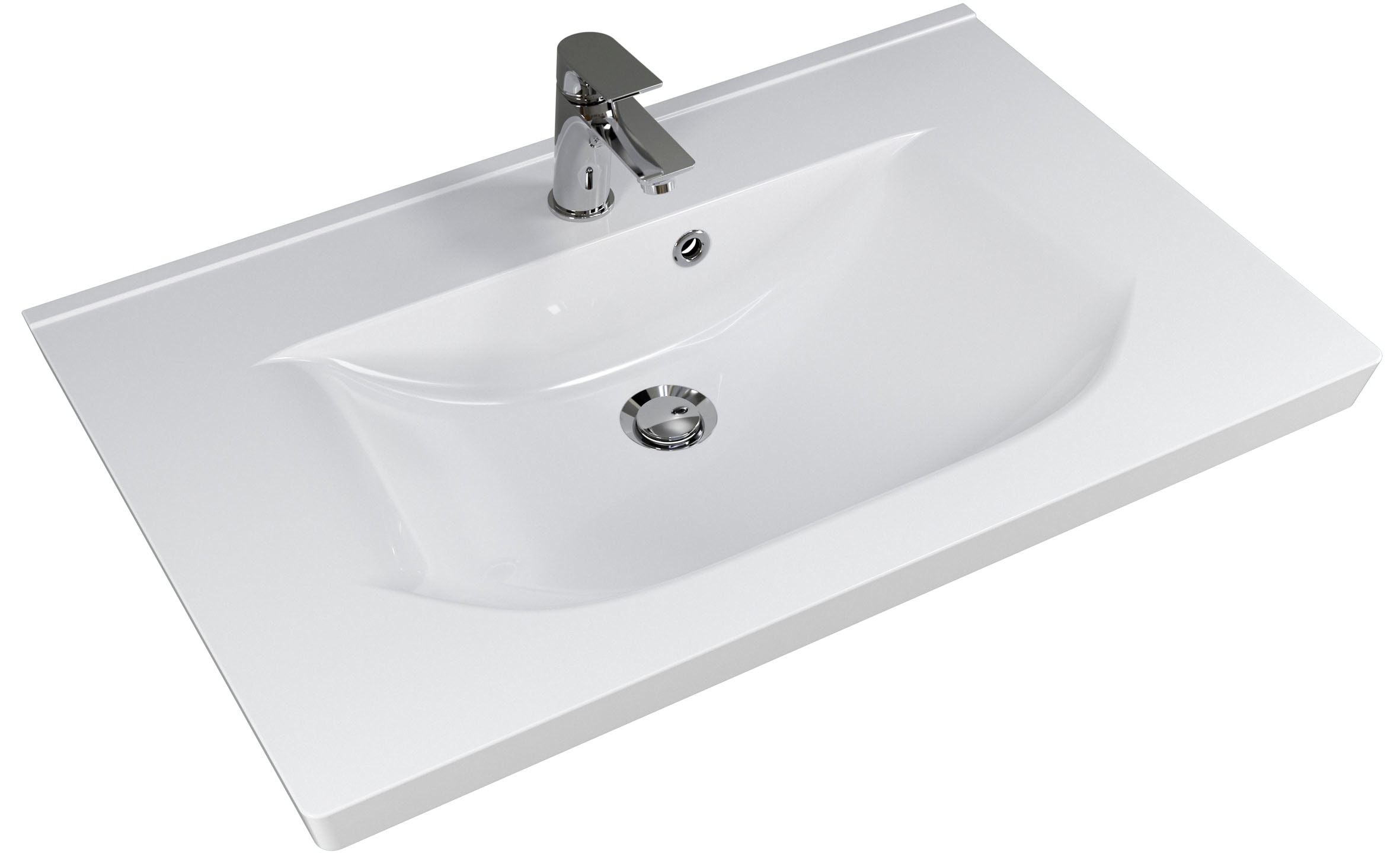 Saphir Badmöbel-Set »Badmöbel-Set Trentino 3-tlg Mineralmarmorwaschtisch,LED-Spiegelschrank«, (4 St.), Badezimmer-Set mit Midischrank inkl. Türdämpfer
