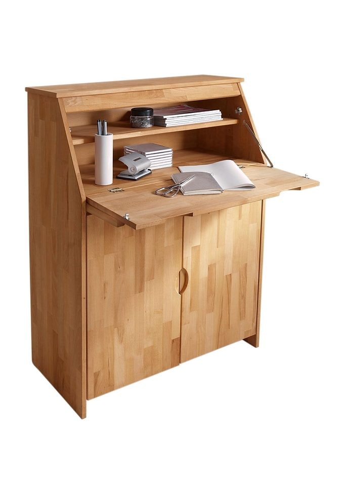 Woltra Sekretär »Luzern, Schreibtisch,«, Online-Shop kaufen Massivholz, 83 im Home-Office-Tisch, cm kompakter Breite