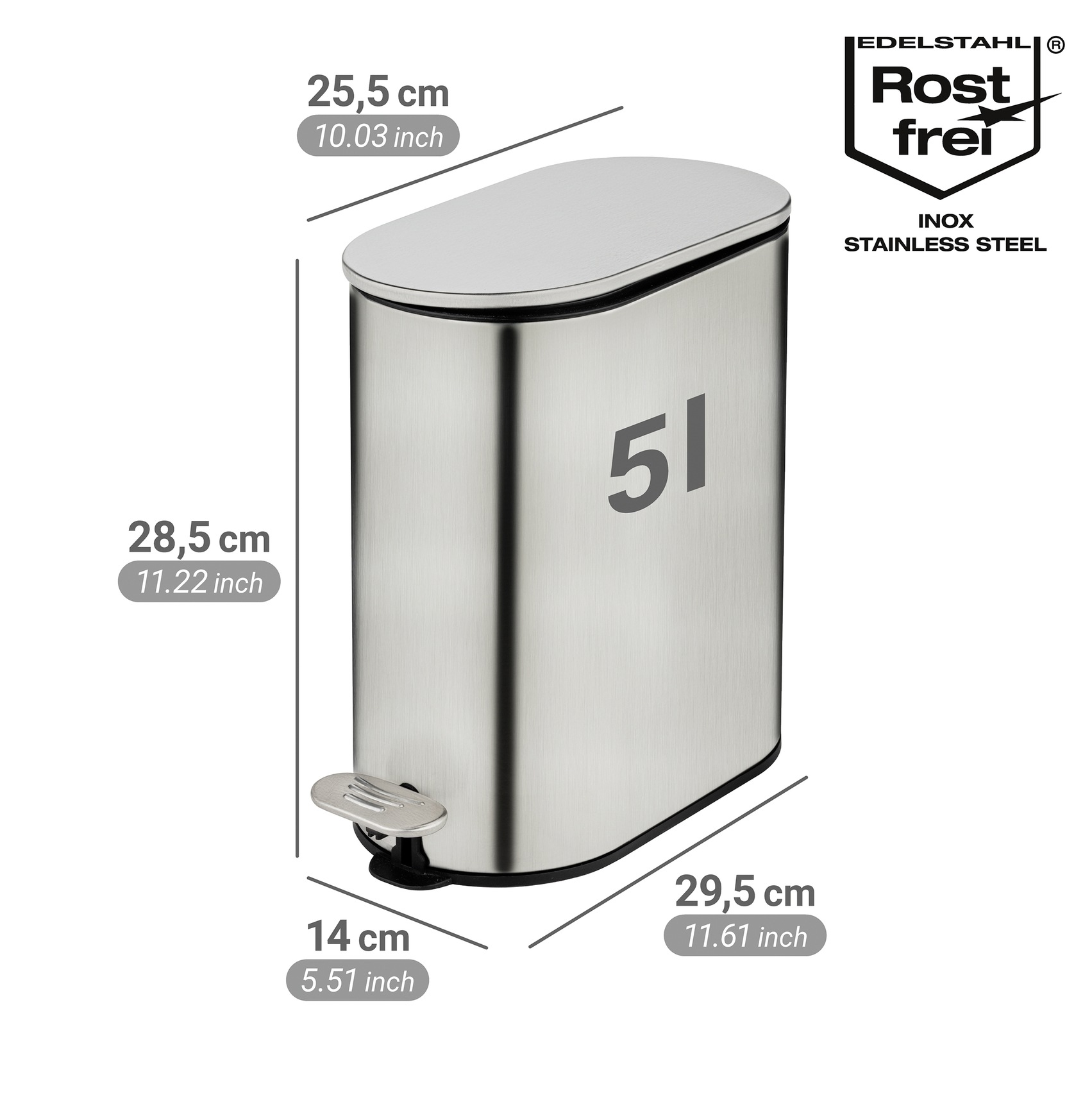 WENKO Kosmetikeimer »Collungo« 1 Behälter mit Easy-Close-Mechanik fürs Bad, Inneneimer: 5 L
