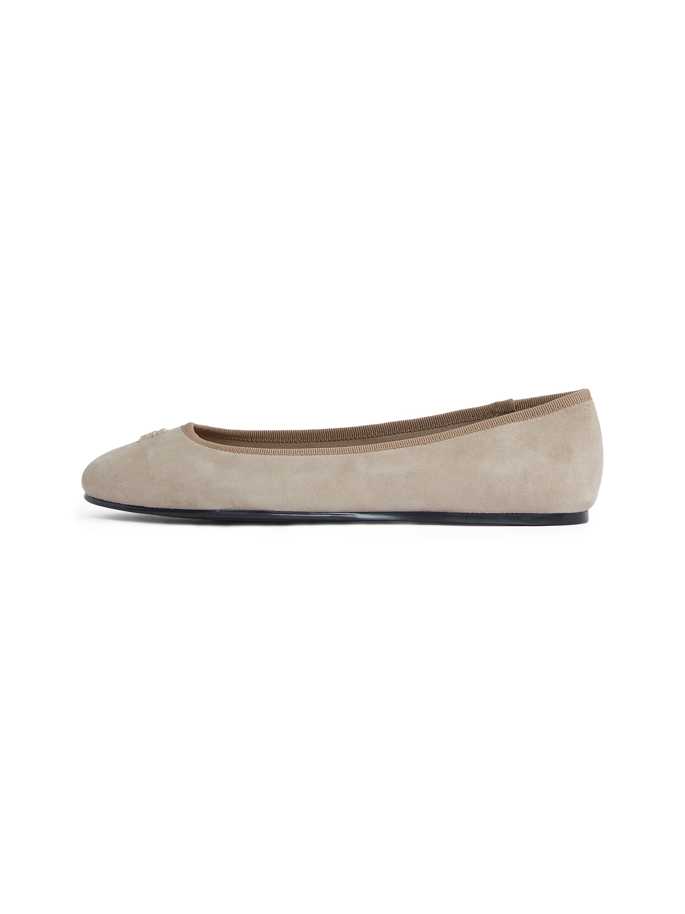 Tommy Hilfiger Ballerina »TH HARDWARE SUEDE BALLERINA«, Flats, Businessschuh, Bequemschuh, Schlupfschuh mit TH-Logo