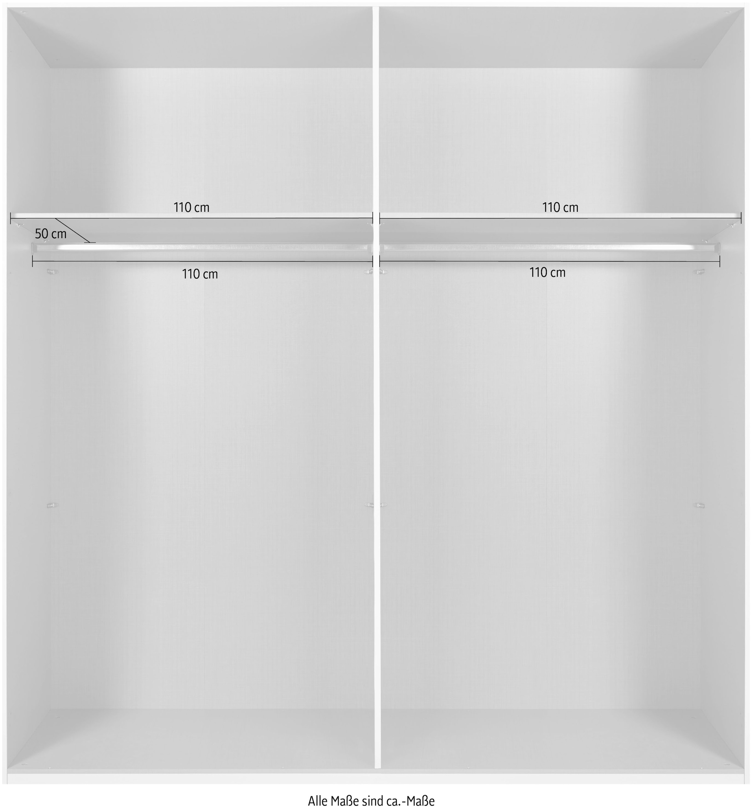 Wimex Schwebetürenschrank »Easy Plus, Kleiderschrank Made in Germany«, mit Glaseinsatz/ Rauchglas, viele Breiten zur Auswahl, schwarze Griffe