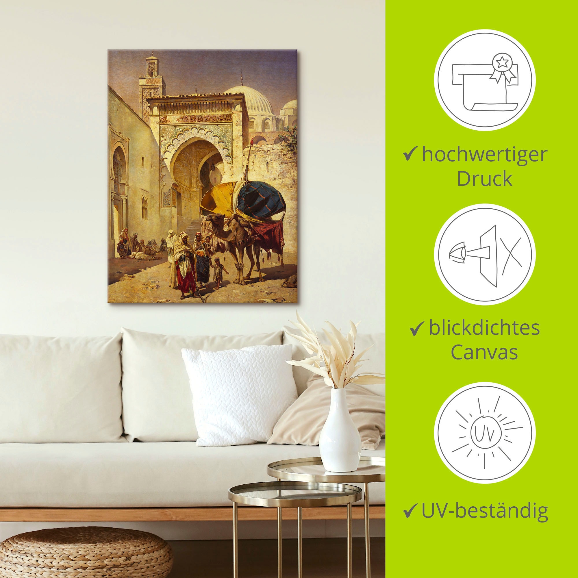 Artland Wandbild »Eine arabische Straßenszene.«, Gebäude, (1 St.), als Leinwandbild, Poster, Wandaufkleber in verschied. Größen