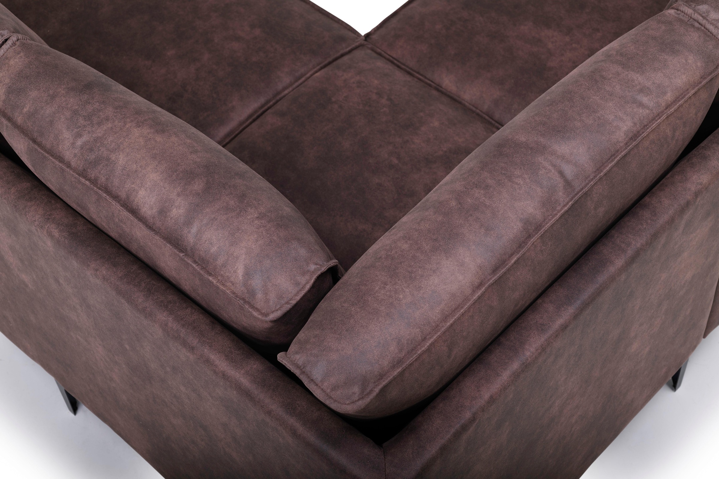Places of Style Wohnlandschaft »XXL Sofa Oland, Struktur, Flachgewebe, Luxus-Microfaser, Boucle«, U-Form, 342 cm, Wellenunterfederung, Skandi-Design, Metallfüße