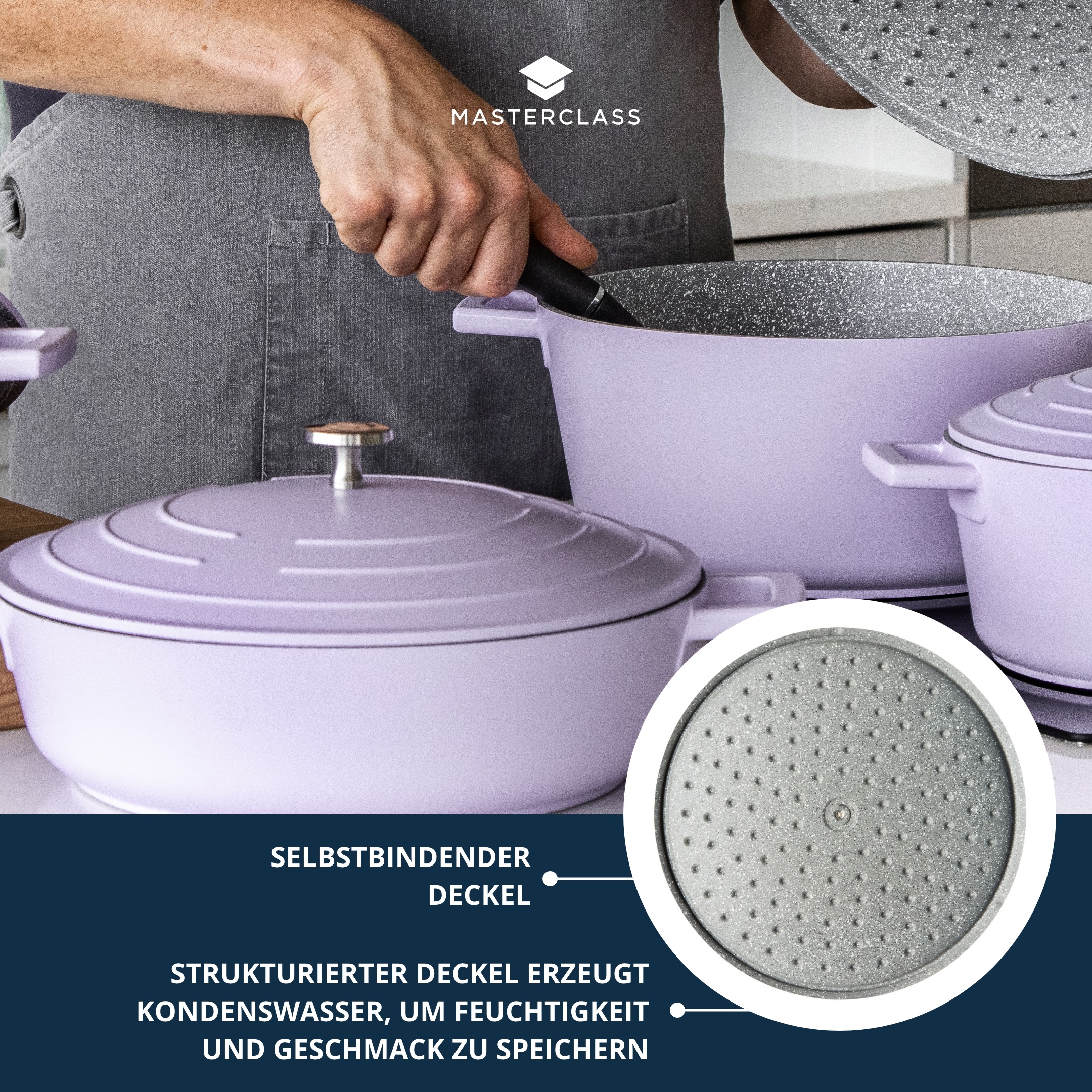 Master Class Kasserolle »MasterClass«, Aluminiumguss, 4 Liter, rund, ultraleicht, kratzfeste Antihaftbeschichtung, Induktion