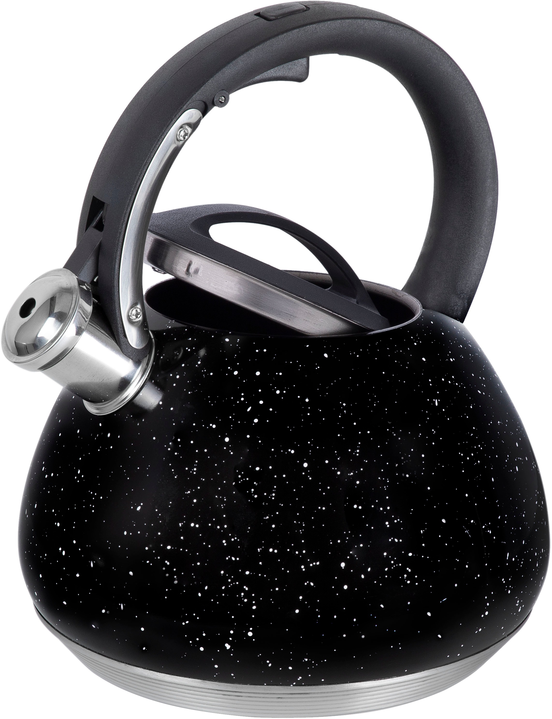 RESTO Kitchenware Wasserkessel »Lyra, Flötenkessel 2,7 l mit wärmespeicherndem Boden im Geschenkkarton«, Edelstahl, (1 tlg.), mit ergonomischem, wärmeableitenden Bakelit-Griff