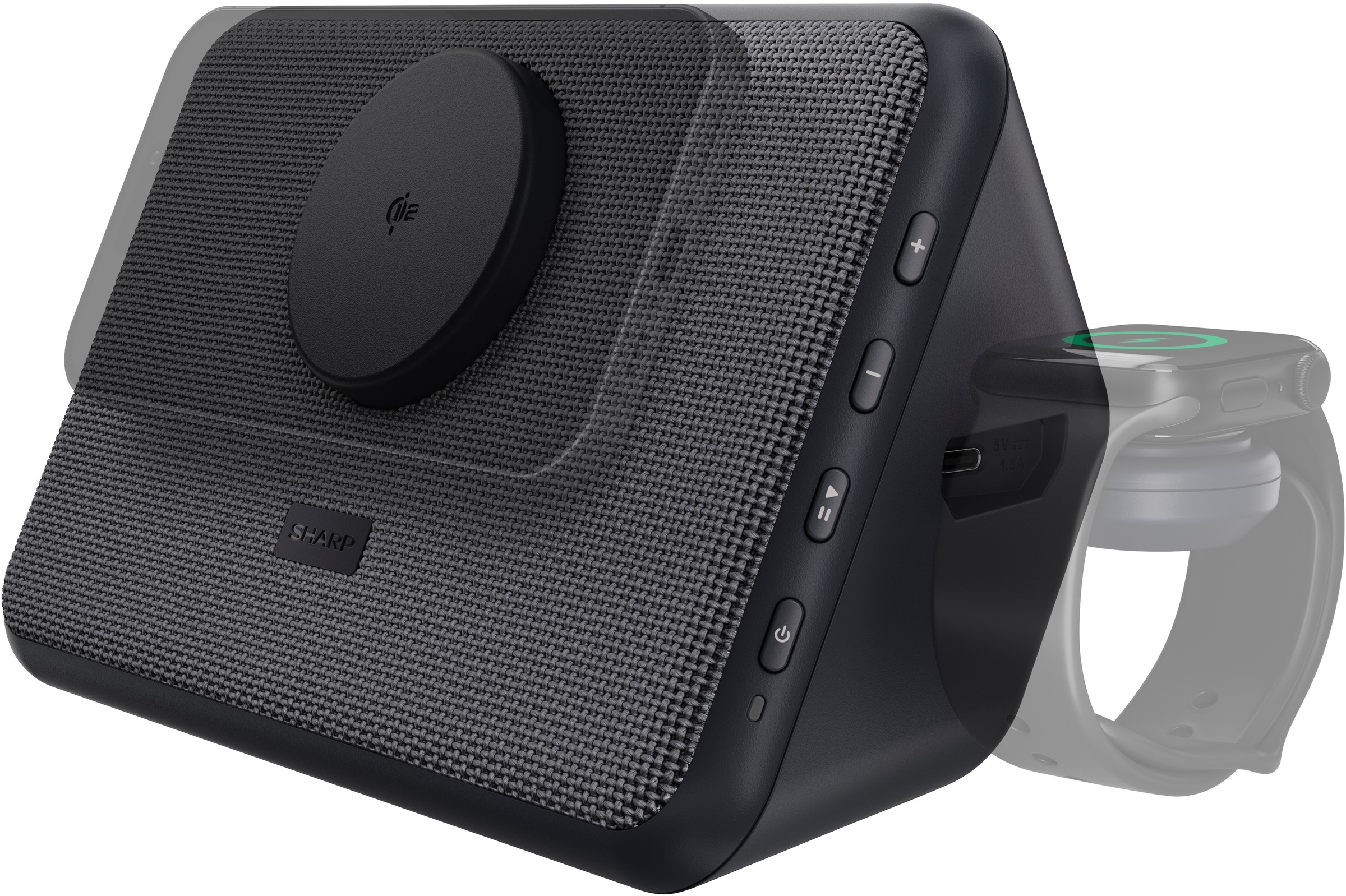 Sharp Bluetooth-Lautsprecher »CP-DS10« Stereo (A2DP Bluetooth | AVRCP Bluetooth | Bluetooth Apple Siri | Google Assistant | Ladefunktion für Mobilgeräte | Lautstärkeregelung )