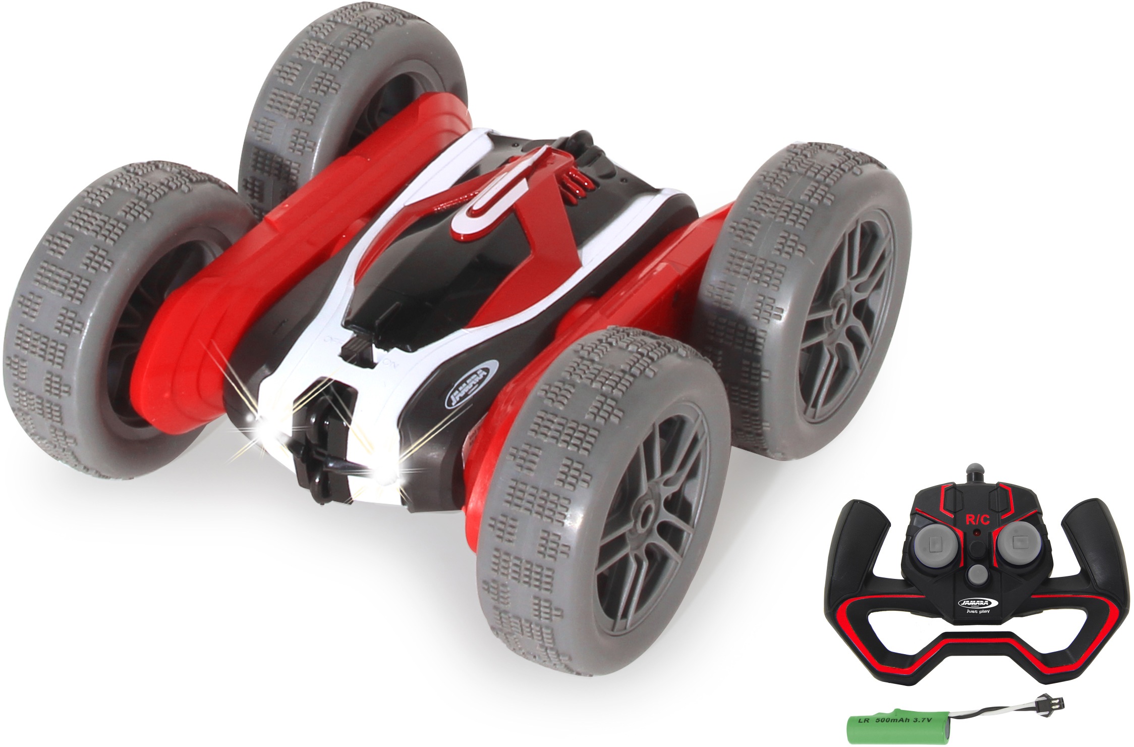 Jamara RC-Auto »SpinX Stuntcar 2,4GHz, rot-schwarz«, mit zuschaltbarem LED-Licht